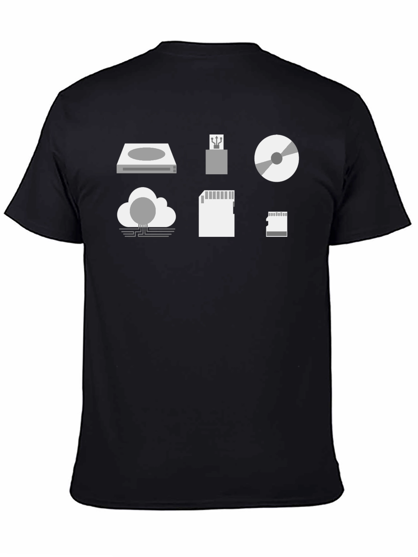 Tech Storage T-Shirt - Modern Data Icon Design