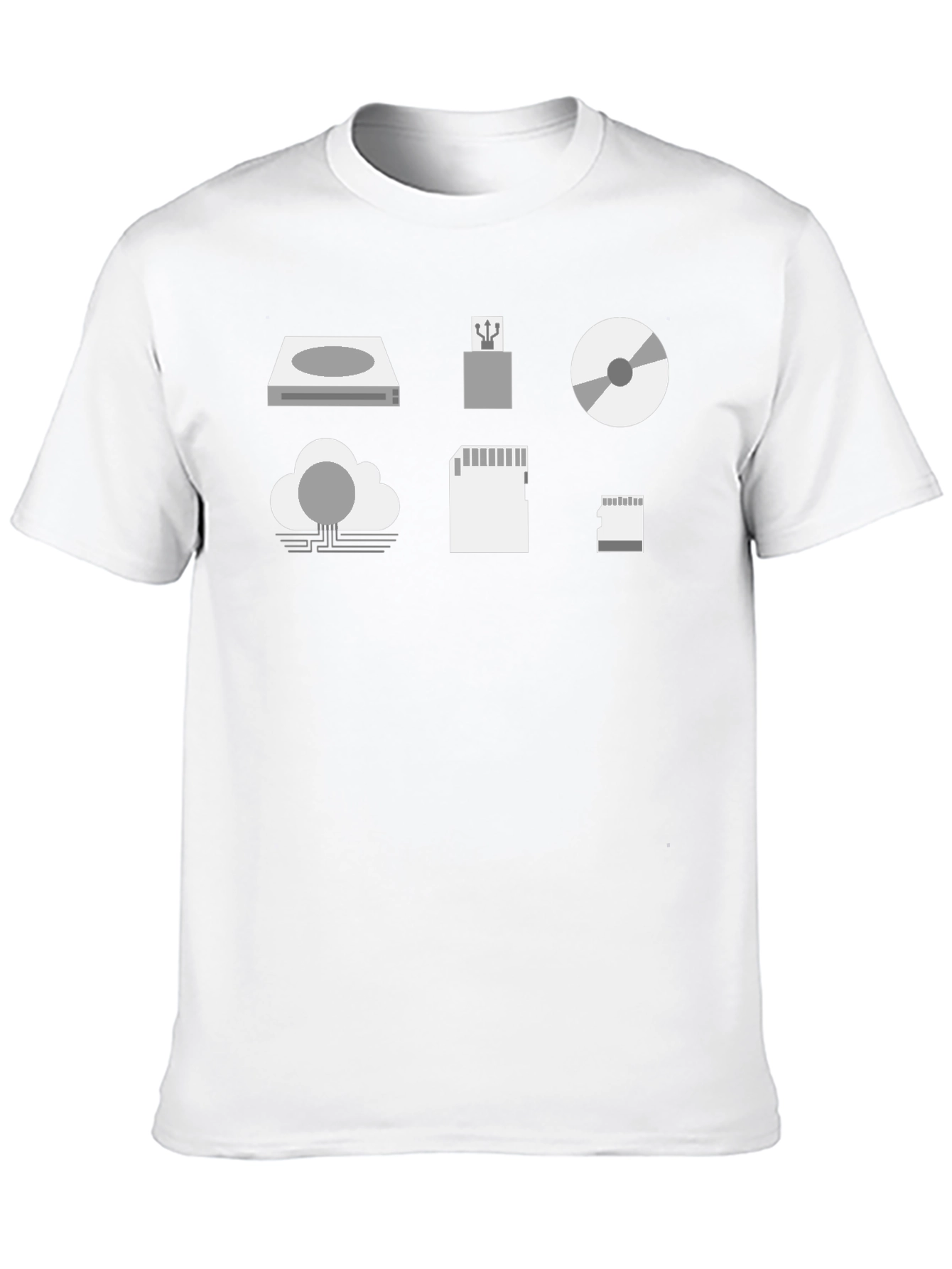 Tech Storage T-Shirt - Modern Data Icon Design