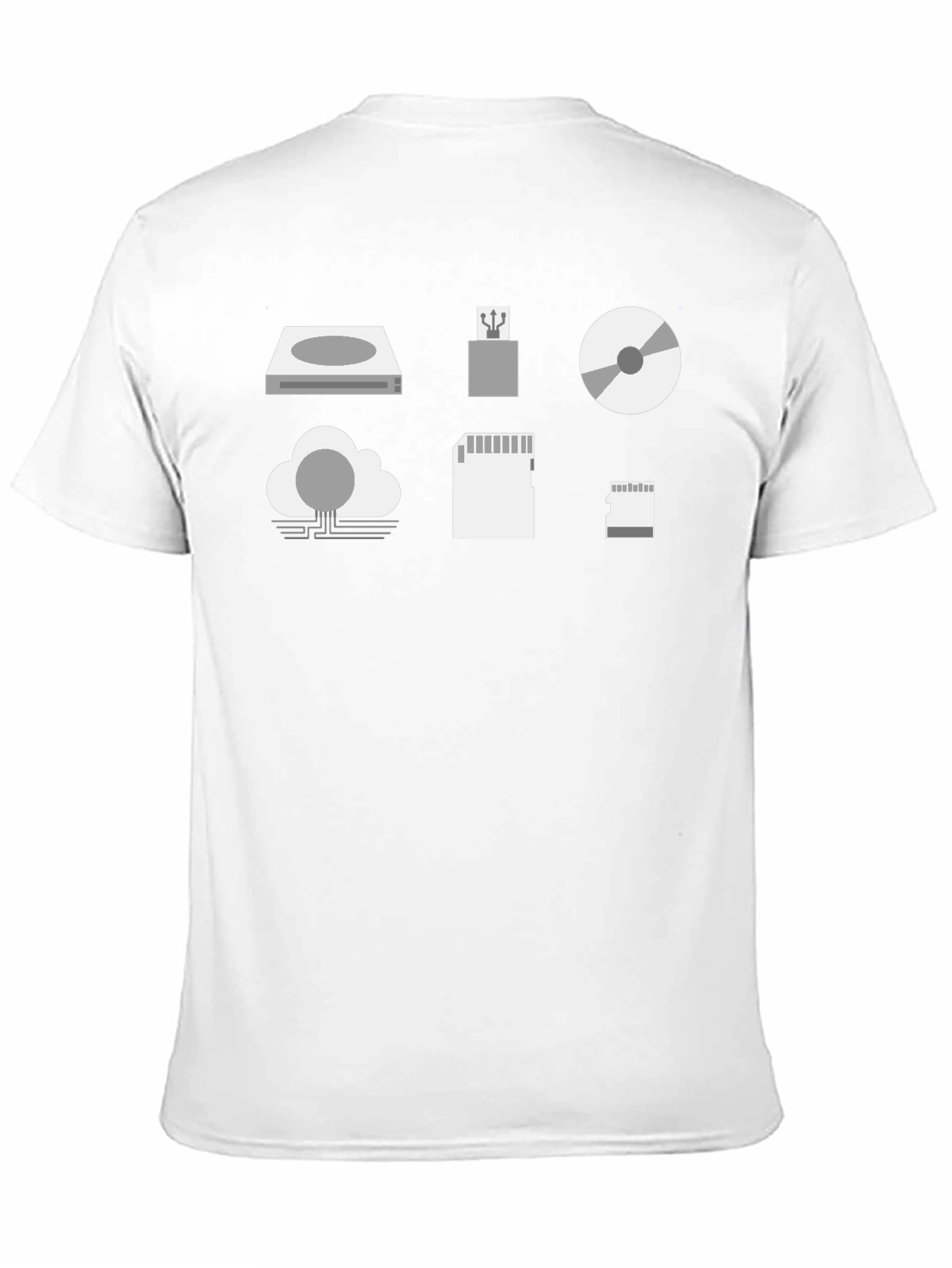 Tech Storage T-Shirt - Modern Data Icon Design