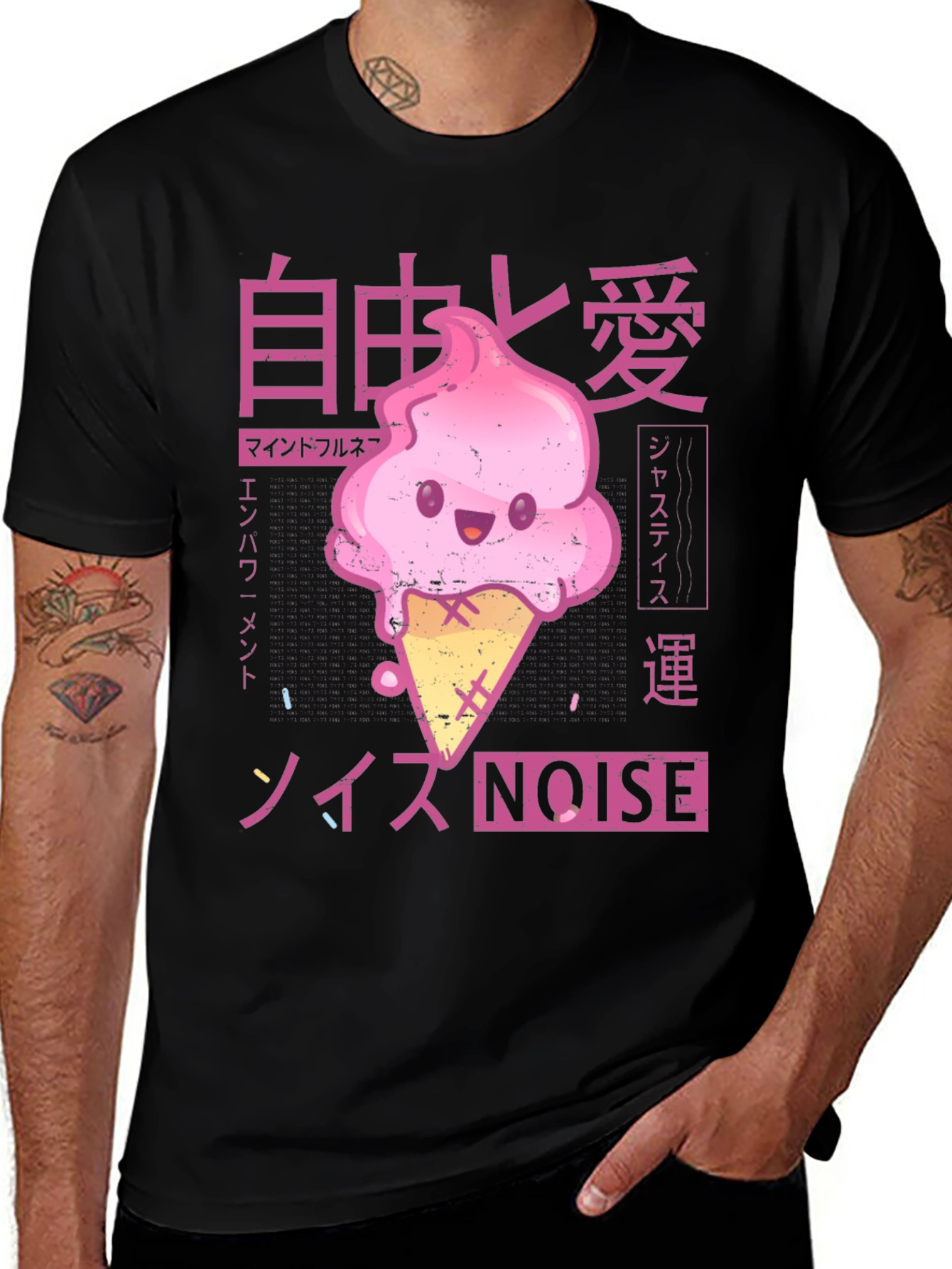 Kawaii Ice Cream Anime Graphic T-Shirt