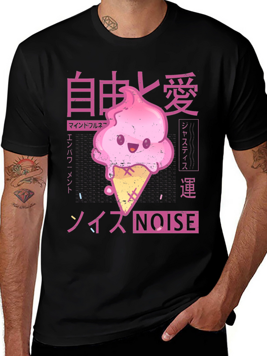Kawaii Ice Cream Anime Graphic T-Shirt