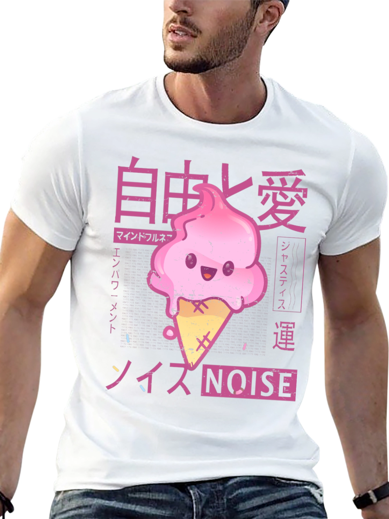 Kawaii Ice Cream Anime Graphic T-Shirt