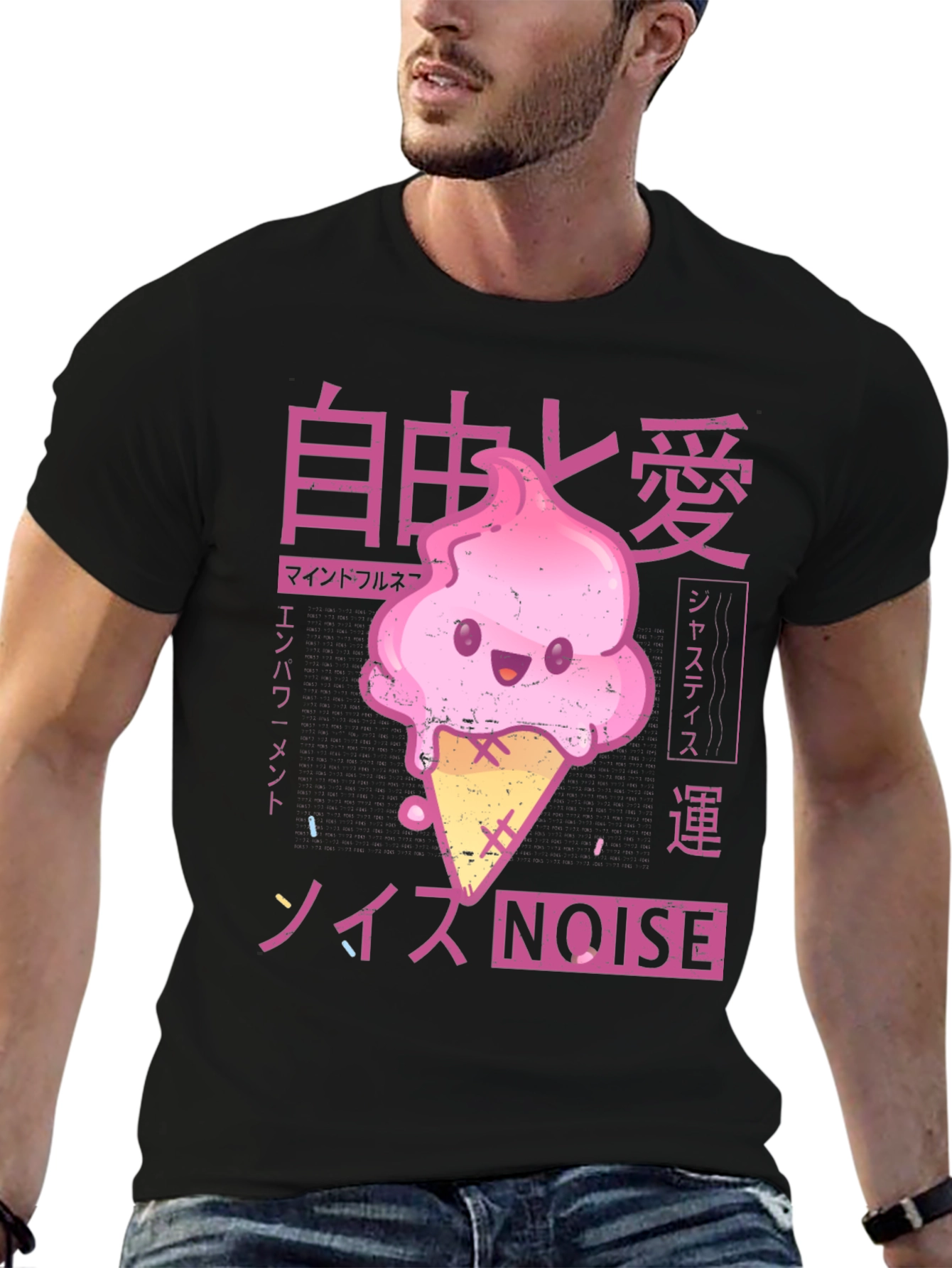 Kawaii Ice Cream Anime Graphic T-Shirt