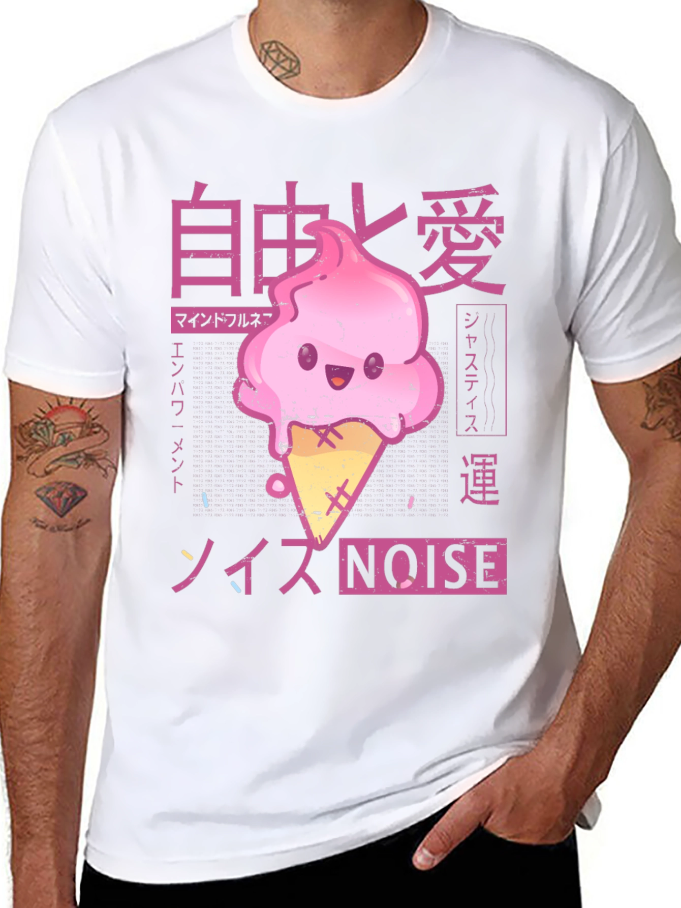 Kawaii Ice Cream Anime Graphic T-Shirt