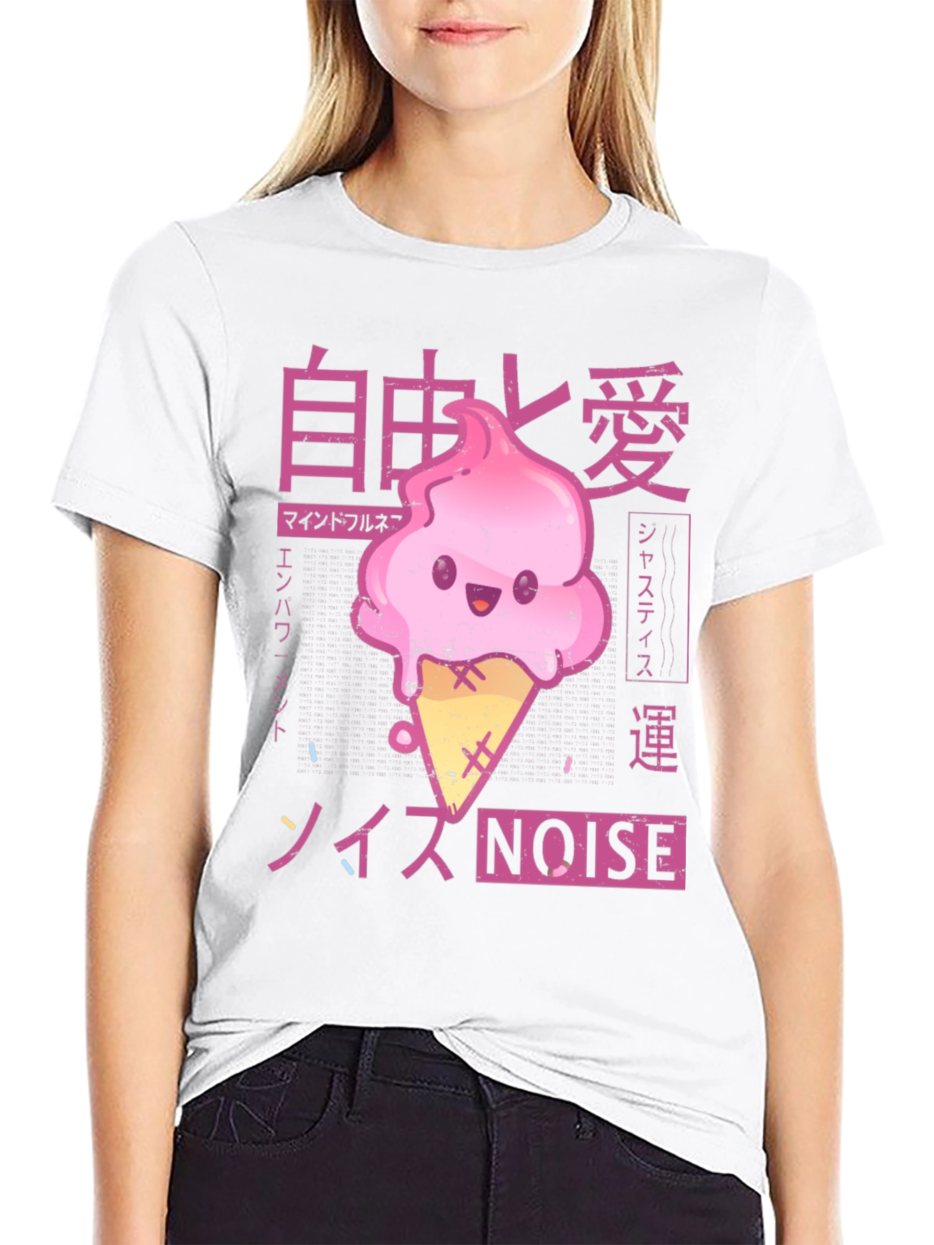 Kawaii Ice Cream Anime Graphic T-Shirt