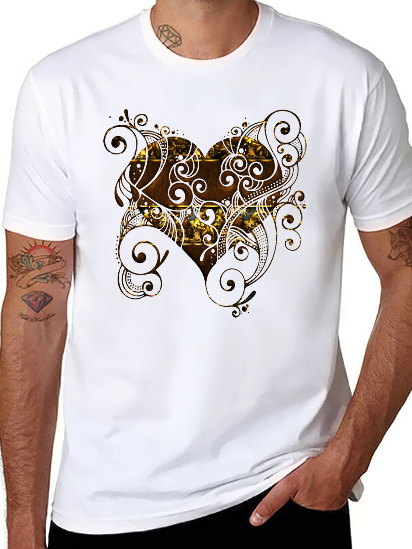 Ornate Pattern Black T-Shirt