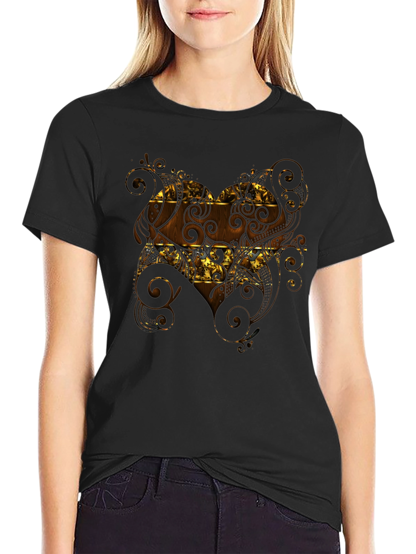 Ornate Pattern Black T-Shirt