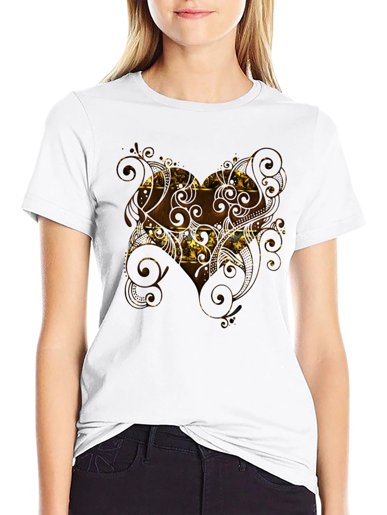 Ornate Pattern Black T-Shirt