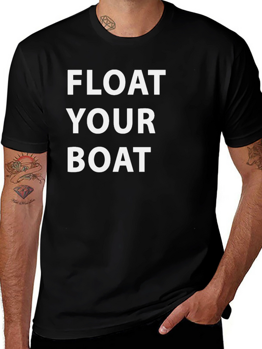 Float Your Boat T-Shirt - Black Crew Neck Cotton Tee