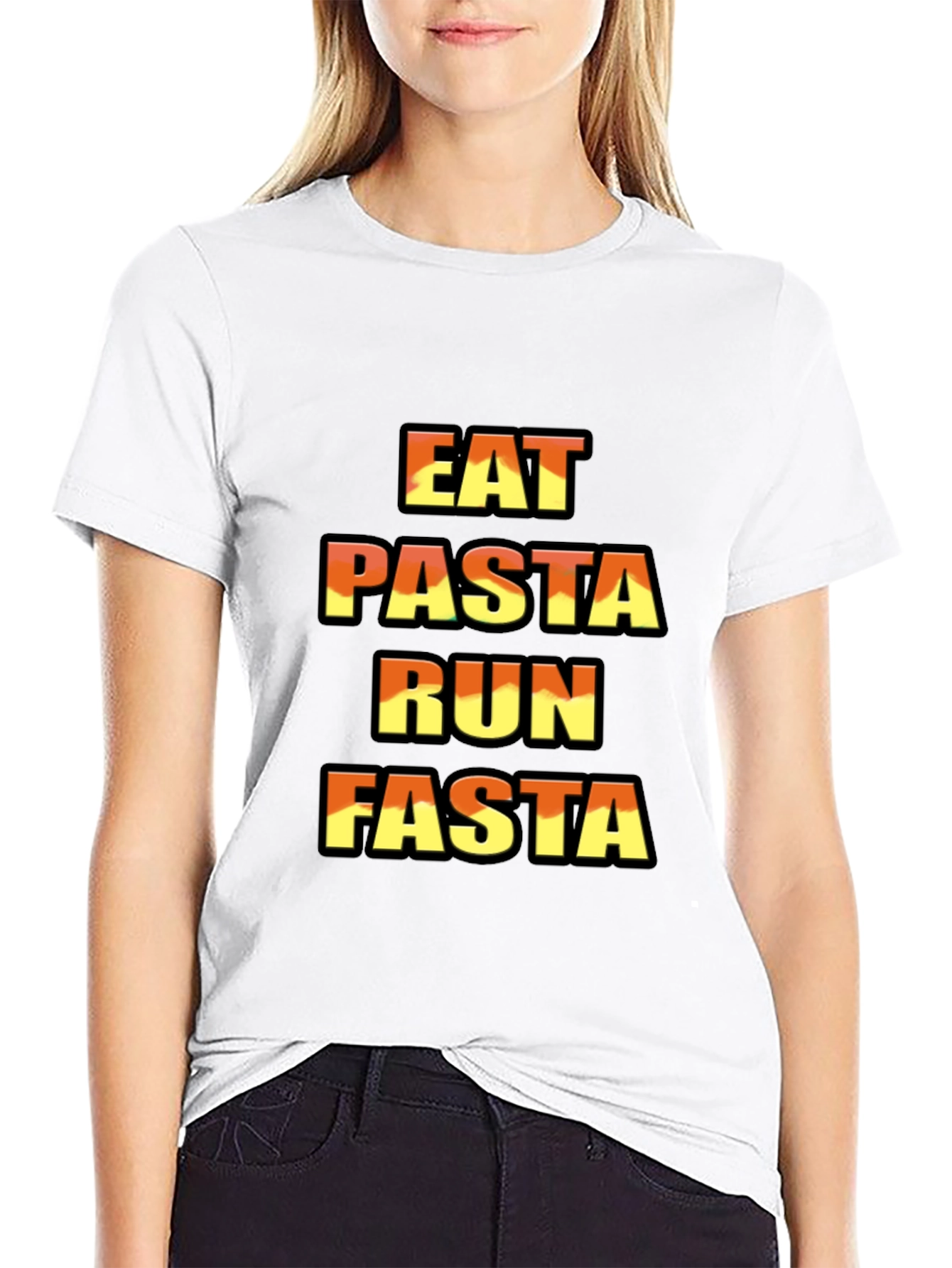 Eat Pasta Run Fasta Graphic T-Shirt