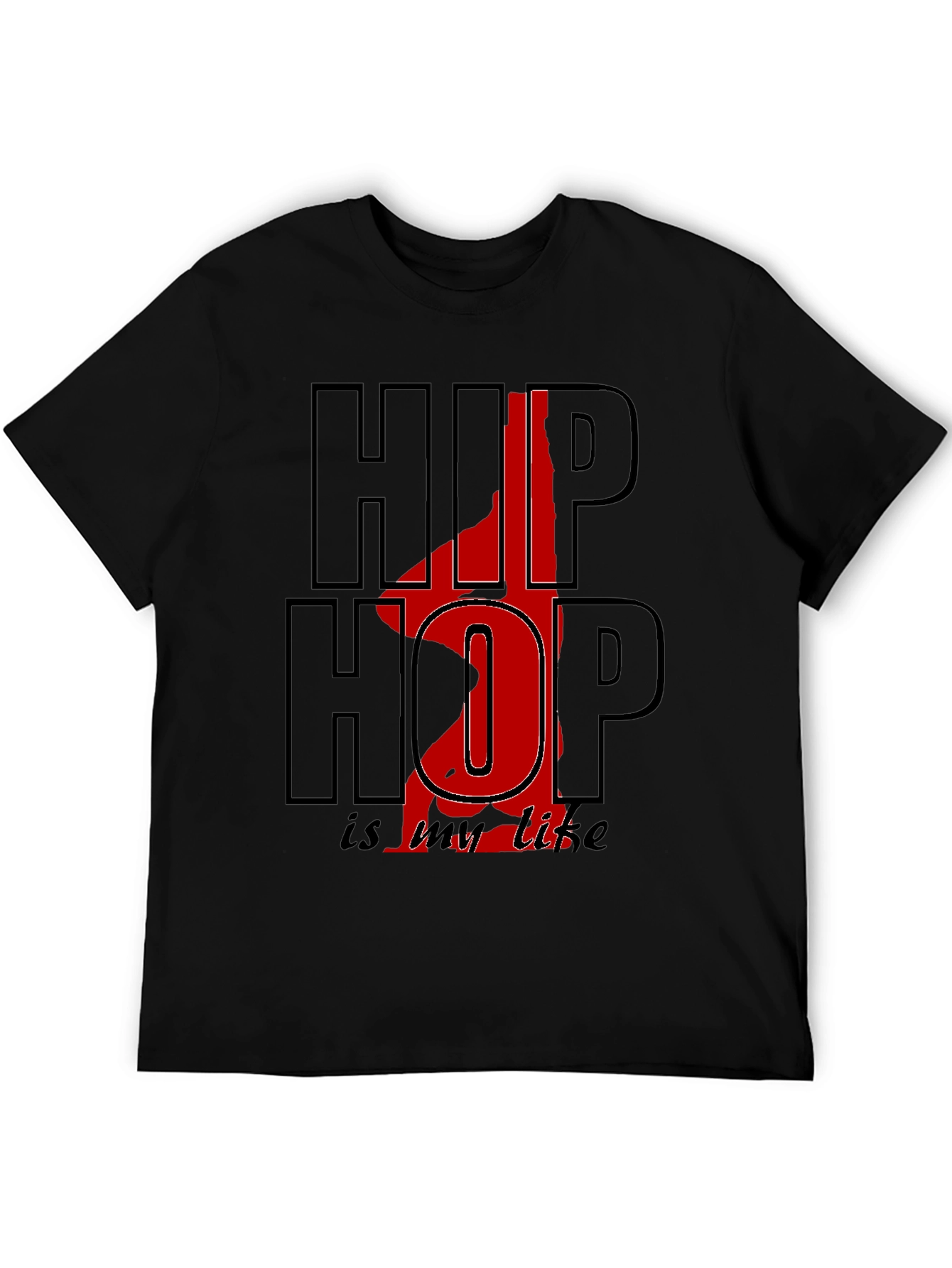 Hip Hop Is My Life Graphic Black Tee