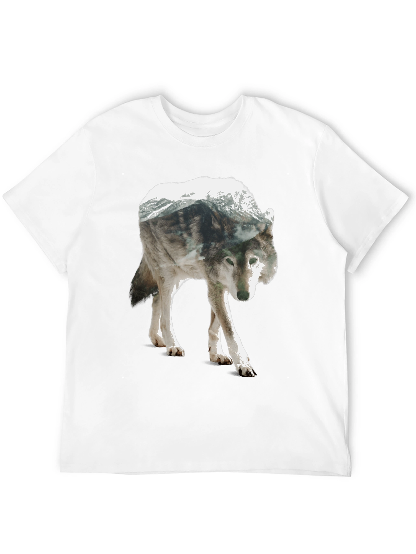 Wolf Mountain Graphic Tee - Nature Inspired Design