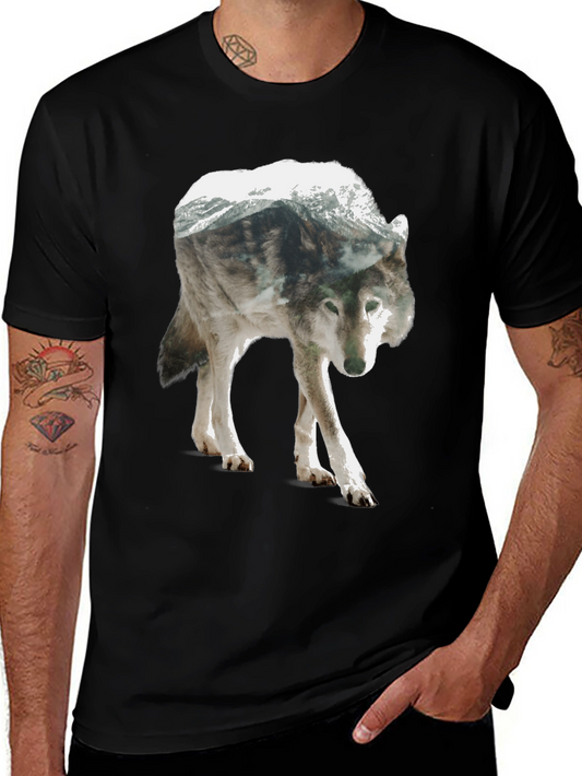 Wolf Mountain Graphic Tee - Nature Inspired Design