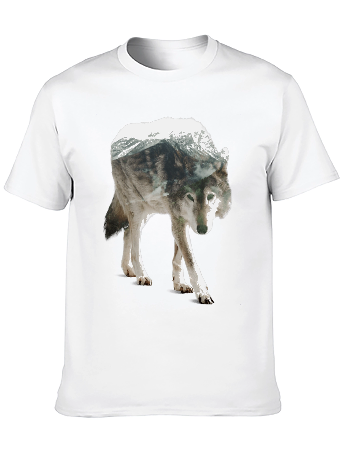 Wolf Mountain Graphic Tee - Nature Inspired Design