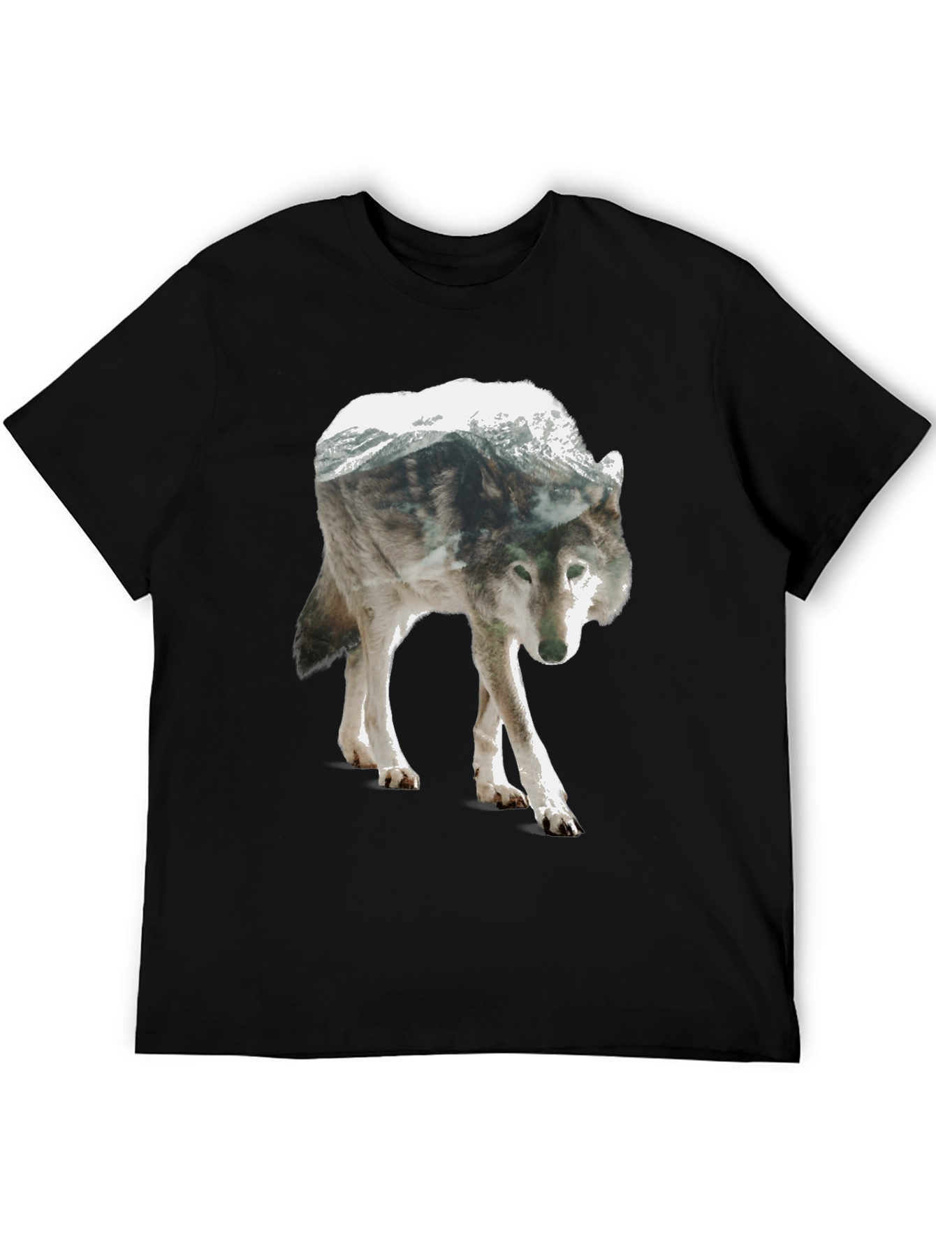 Wolf Mountain Graphic Tee - Nature Inspired Design