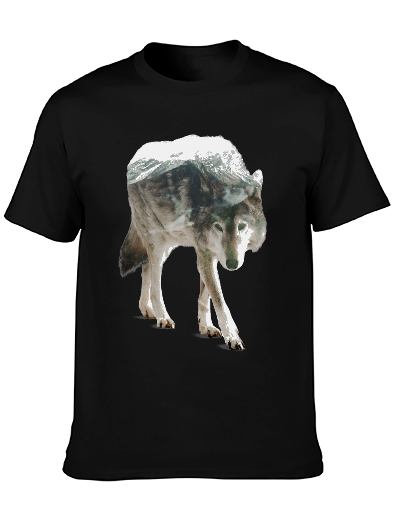 Wolf Mountain Graphic Tee - Nature Inspired Design