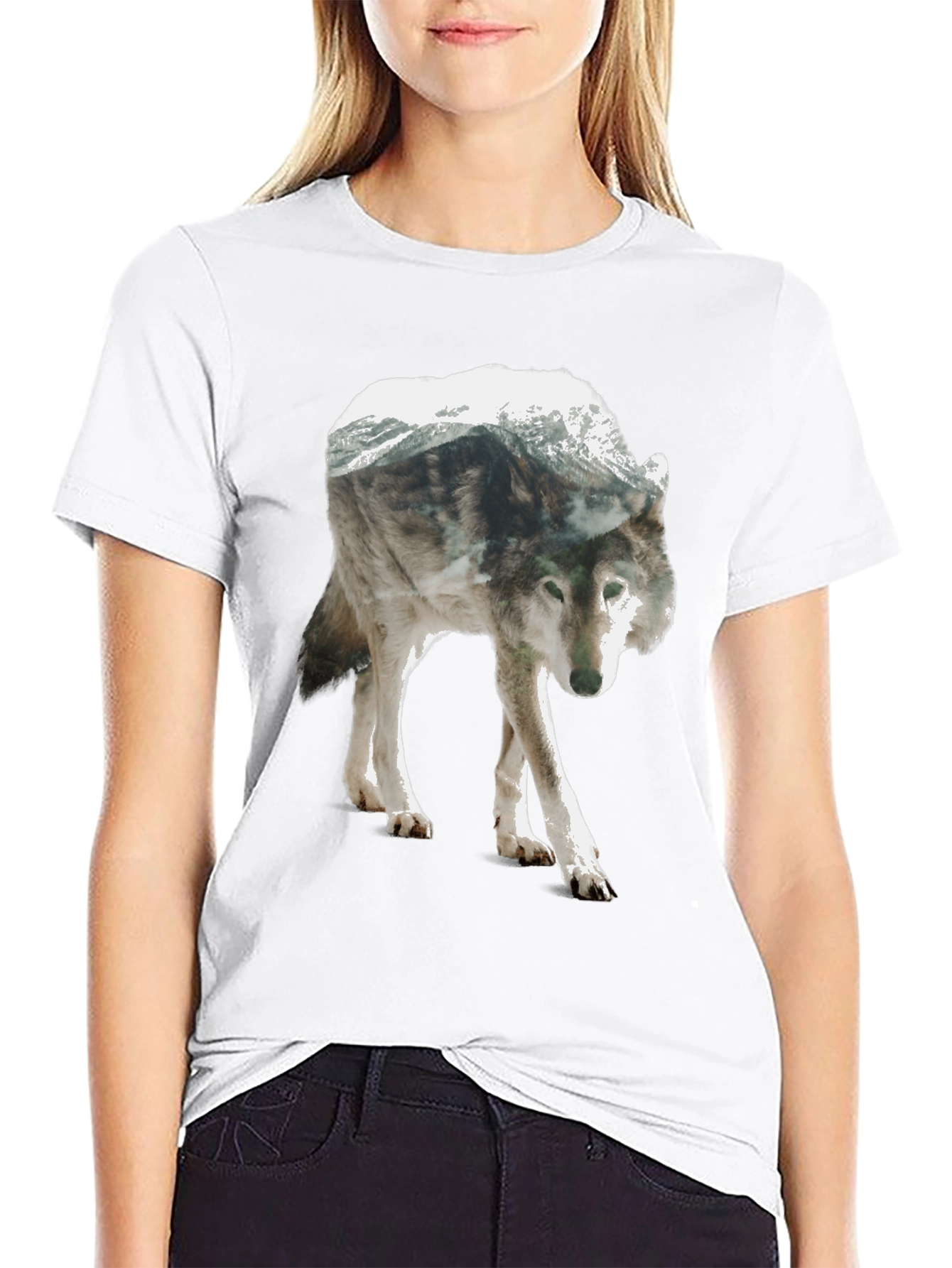 Wolf Mountain Graphic Tee - Nature Inspired Design