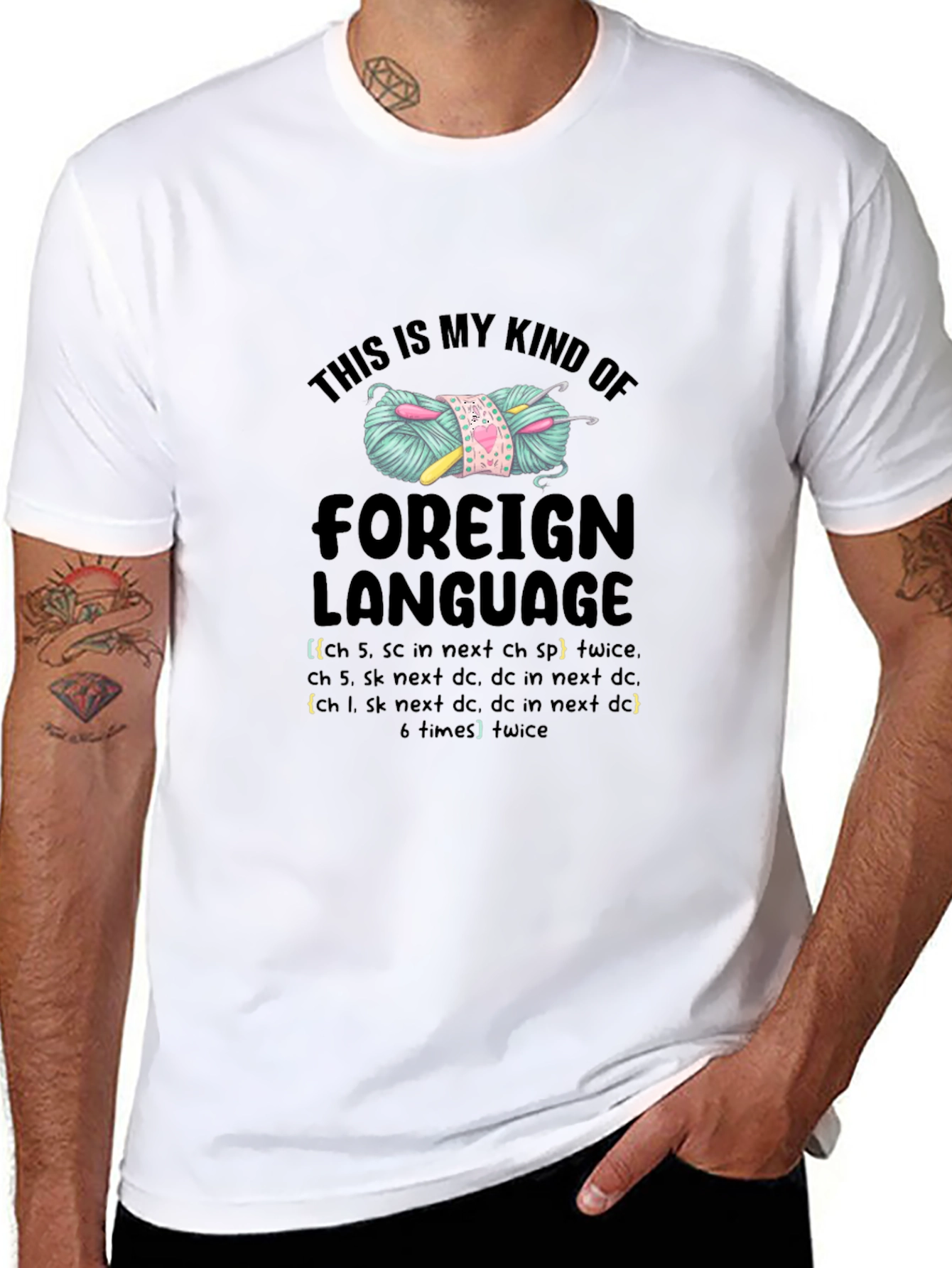 Crochet Lover T-Shirt: Foreign Language Yarn Tee
