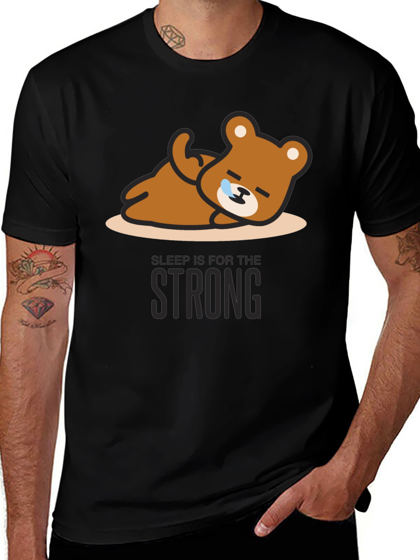 Sleepy Bear Graphic Tee - Relaxed Fit Soft Cotton