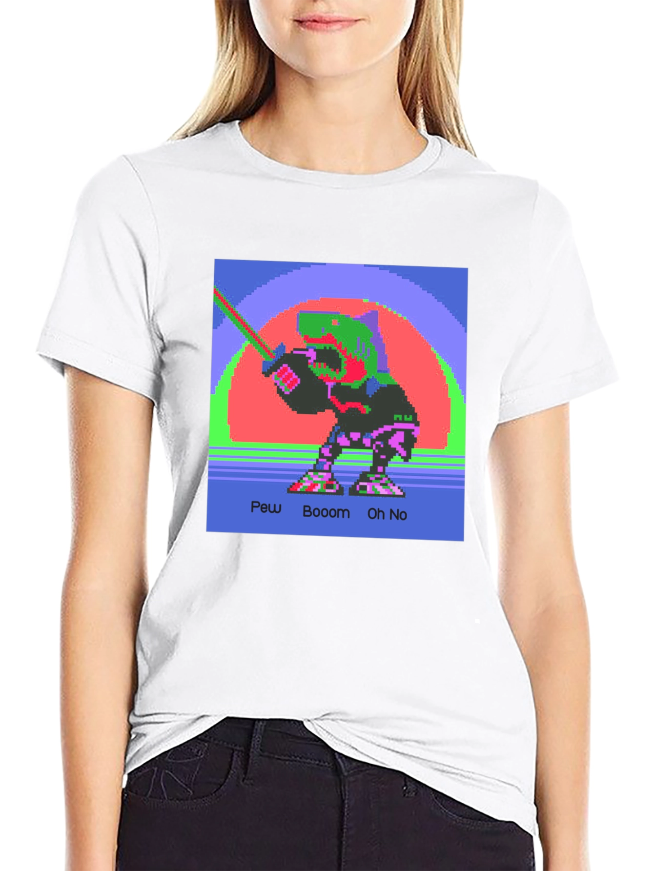 Retro 8-Bit Dinosaur Graphic Tee