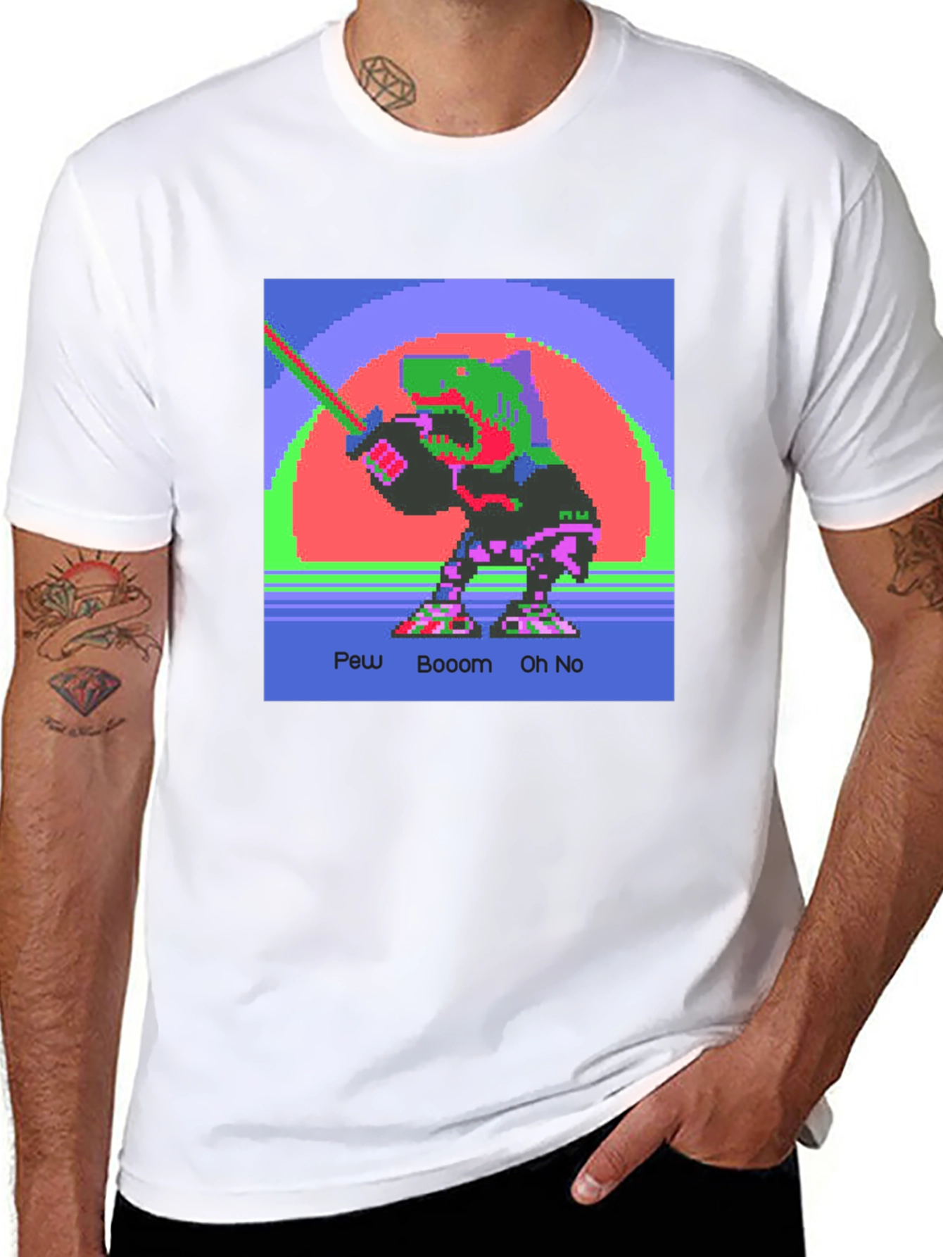 Retro 8-Bit Dinosaur Graphic Tee