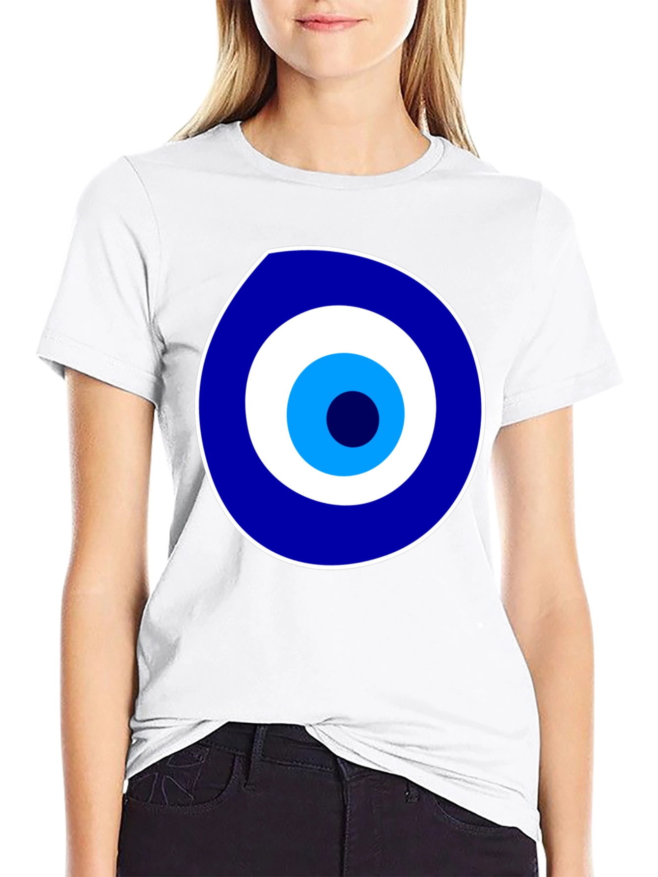 Evil Eye Graphic Print Black T-Shirt