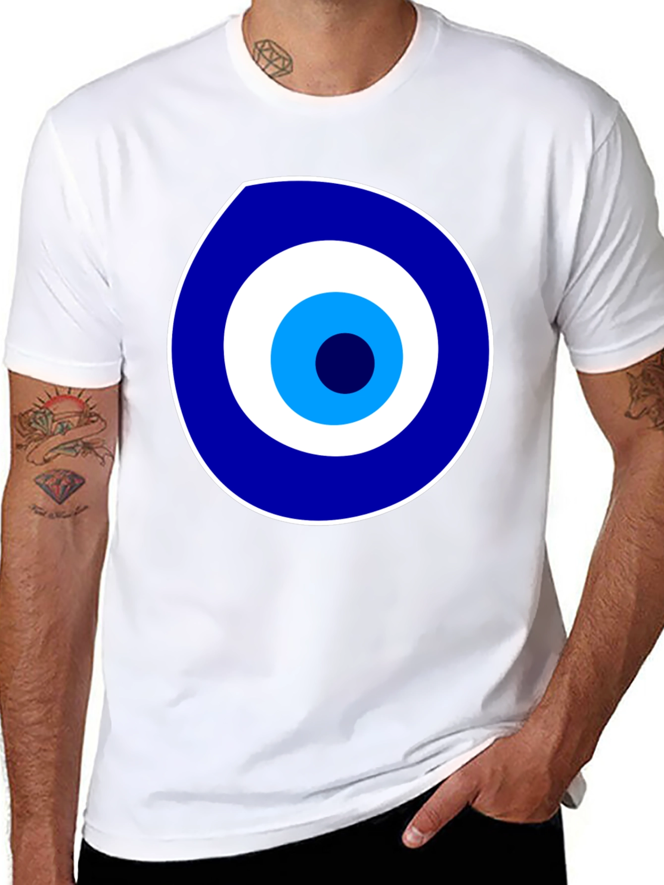 Evil Eye Graphic Print Black T-Shirt