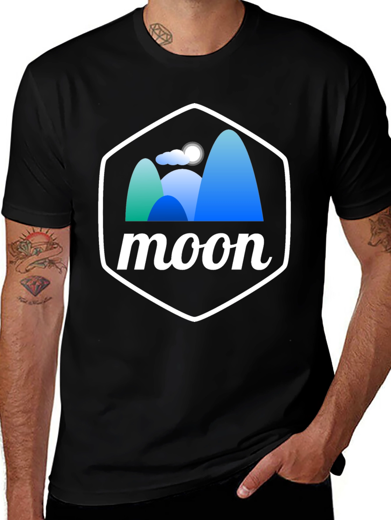 Moonscape Graphic Tee - Unisex Black T-Shirt