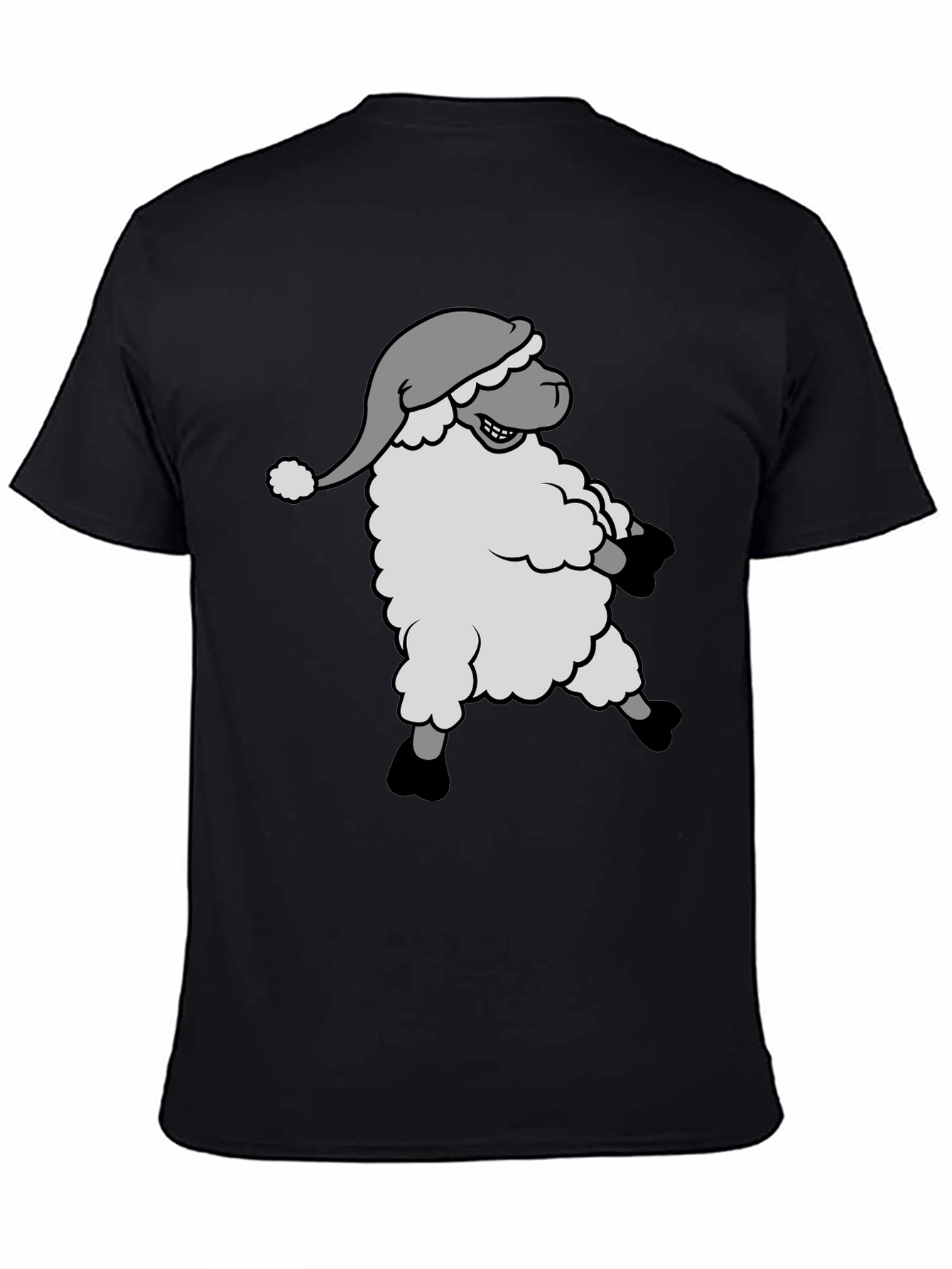 Festive Sheep T-Shirt - Holiday Cartoon Graphic Tee