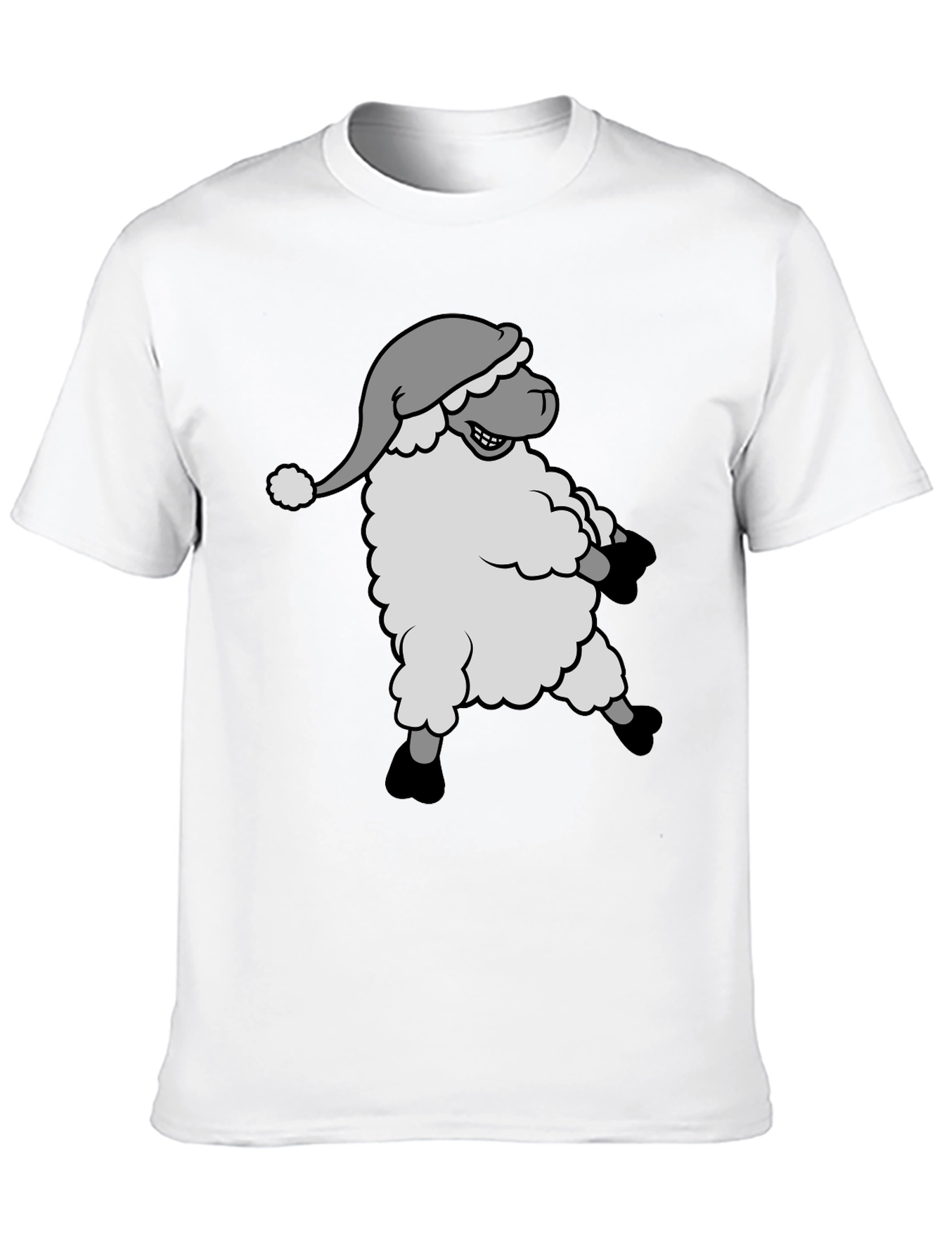 Festive Sheep T-Shirt - Holiday Cartoon Graphic Tee
