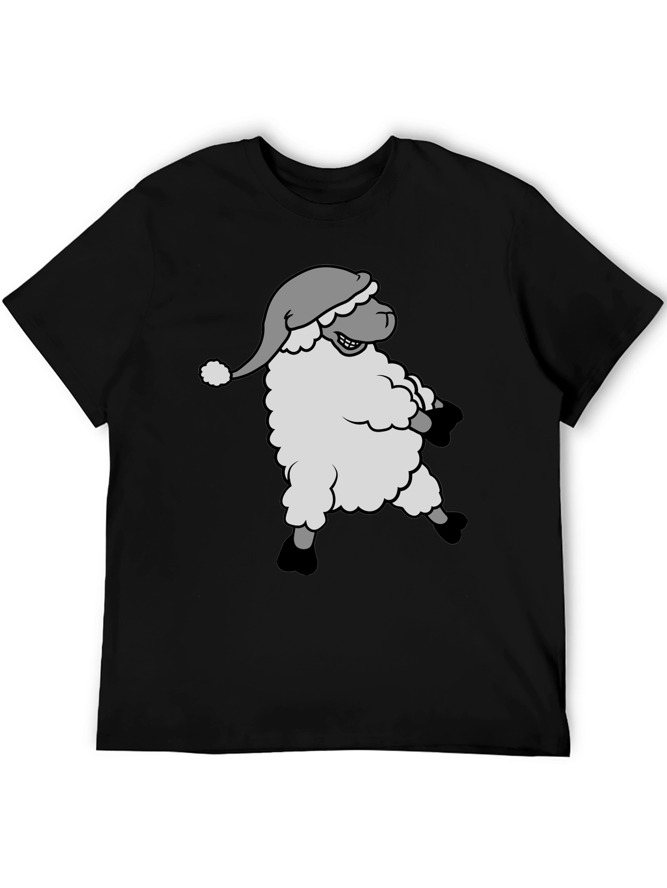 Festive Sheep T-Shirt - Holiday Cartoon Graphic Tee