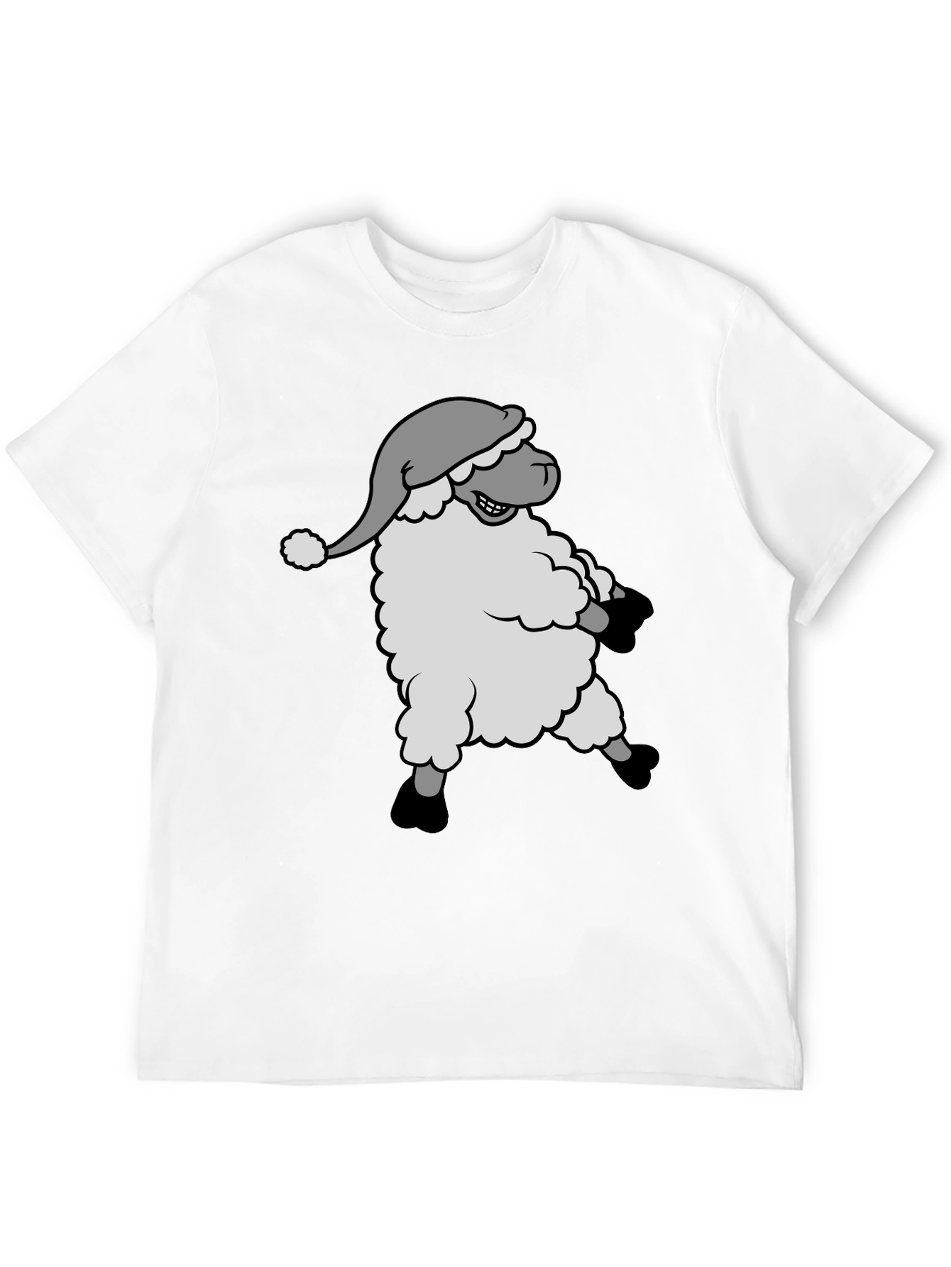 Festive Sheep T-Shirt - Holiday Cartoon Graphic Tee