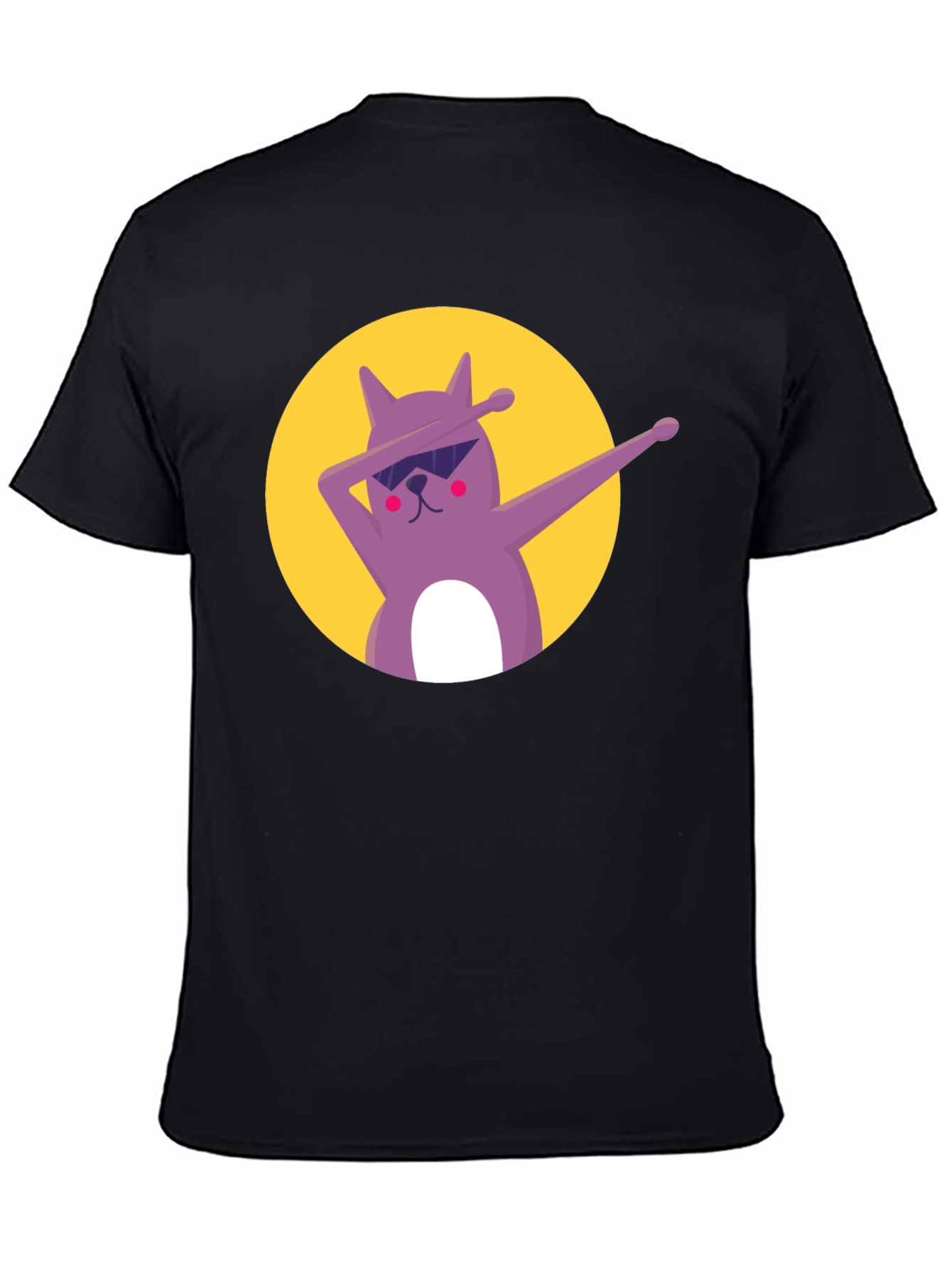 Dabbing Cat Graphic Tee - Cool Black T-Shirt