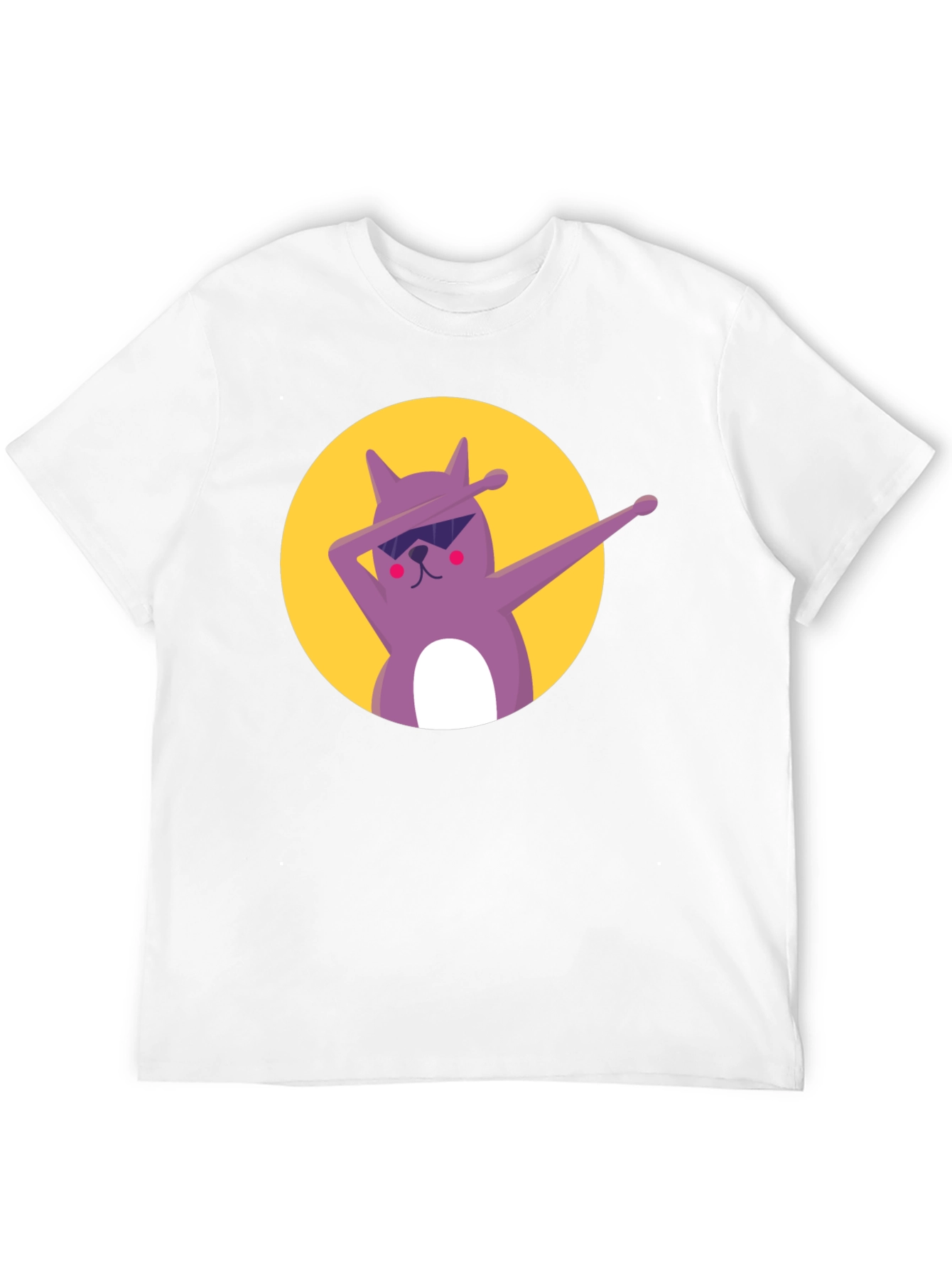 Dabbing Cat Graphic Tee - Cool Black T-Shirt