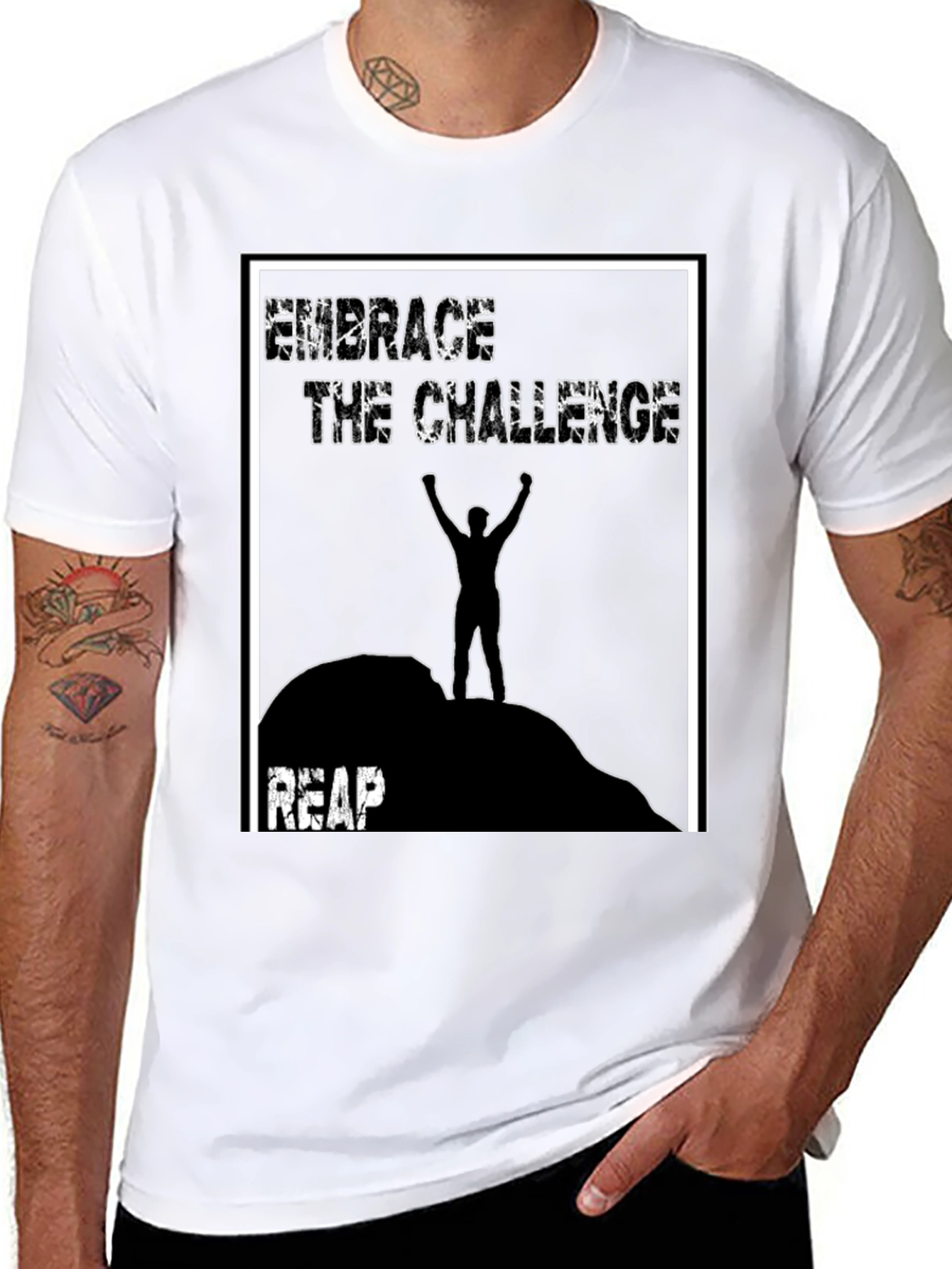 Embrace The Challenge Graphic Tee - Black