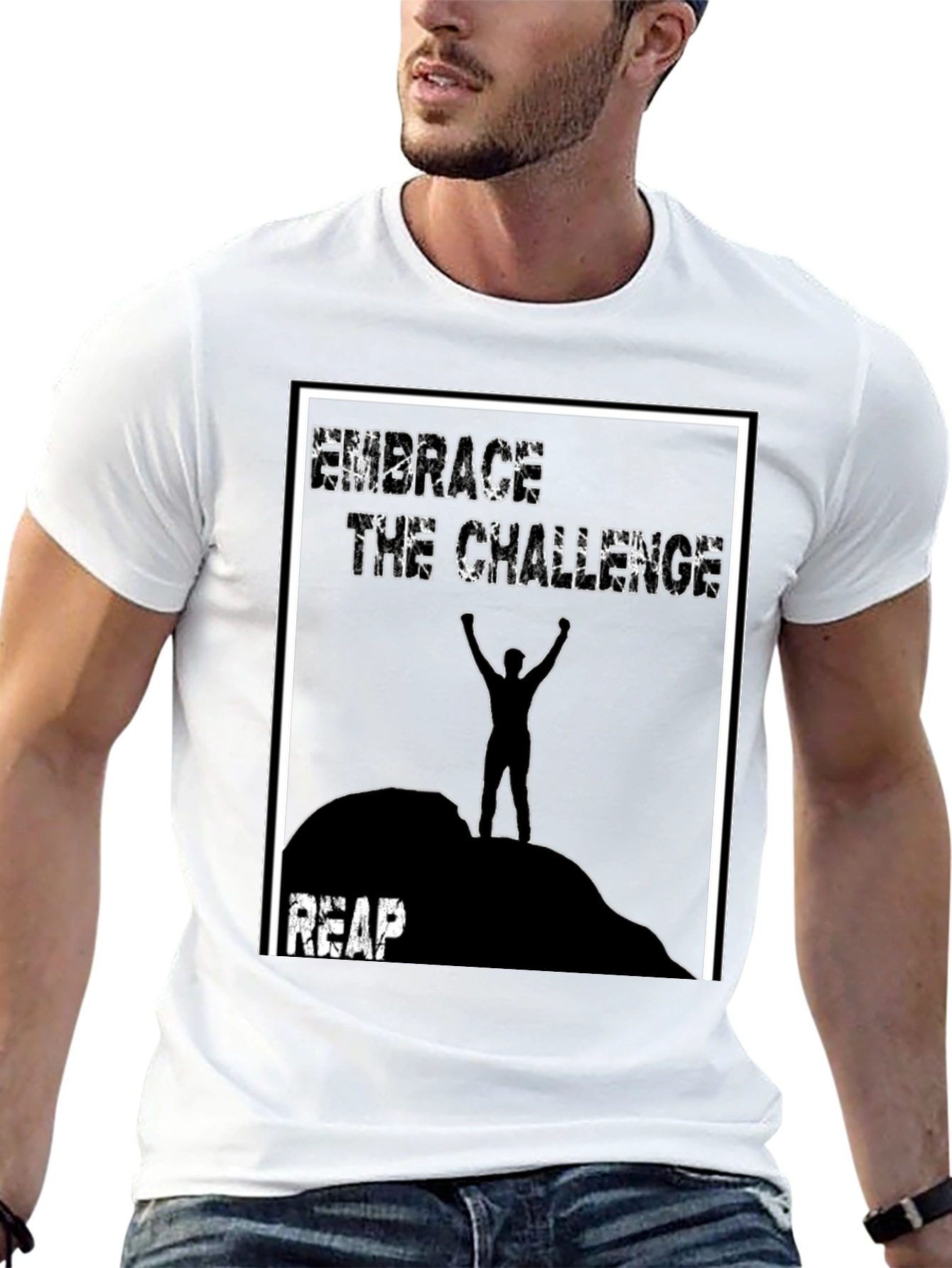 Embrace The Challenge Graphic Tee - Black