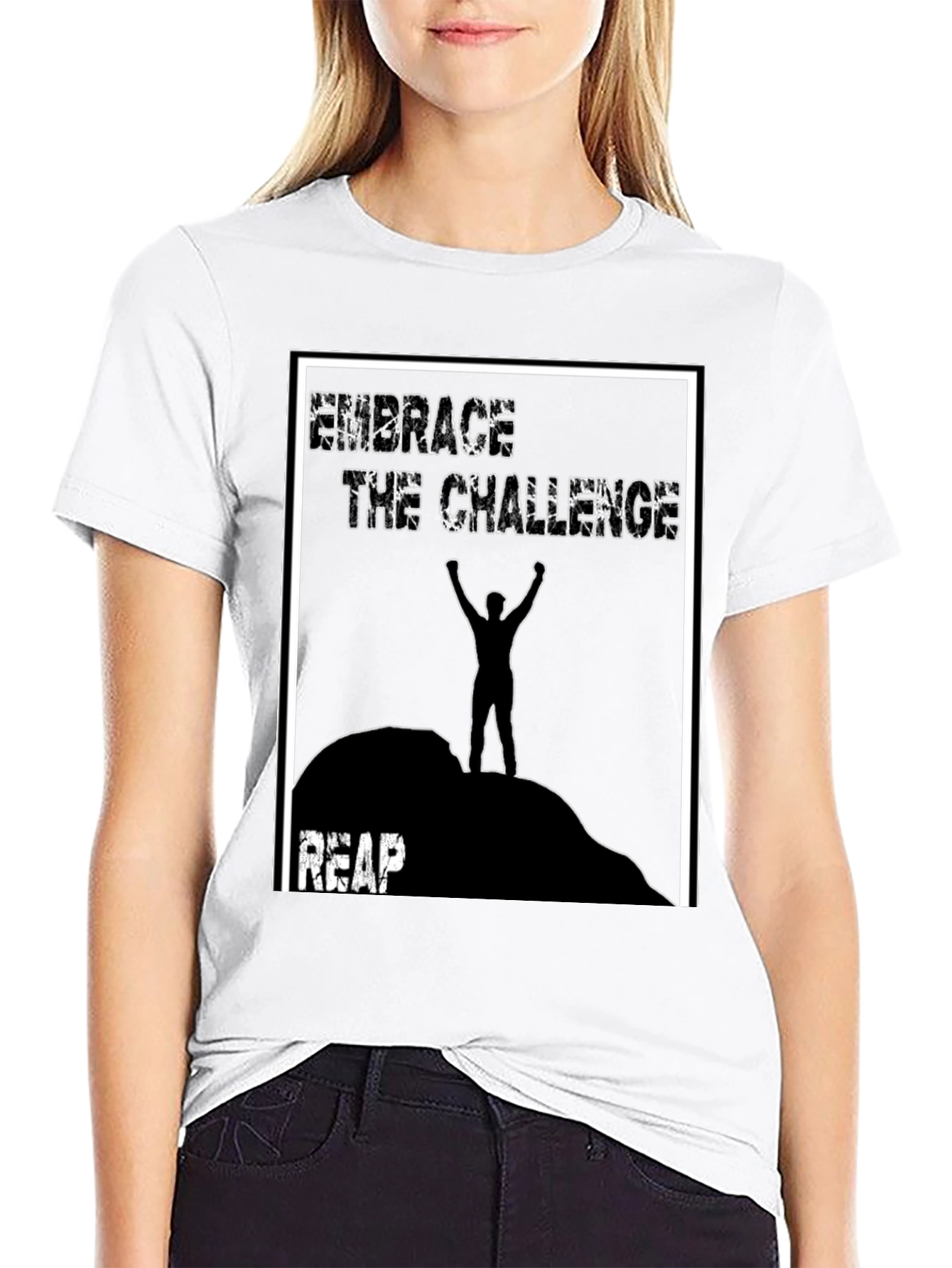 Embrace The Challenge Graphic Tee - Black
