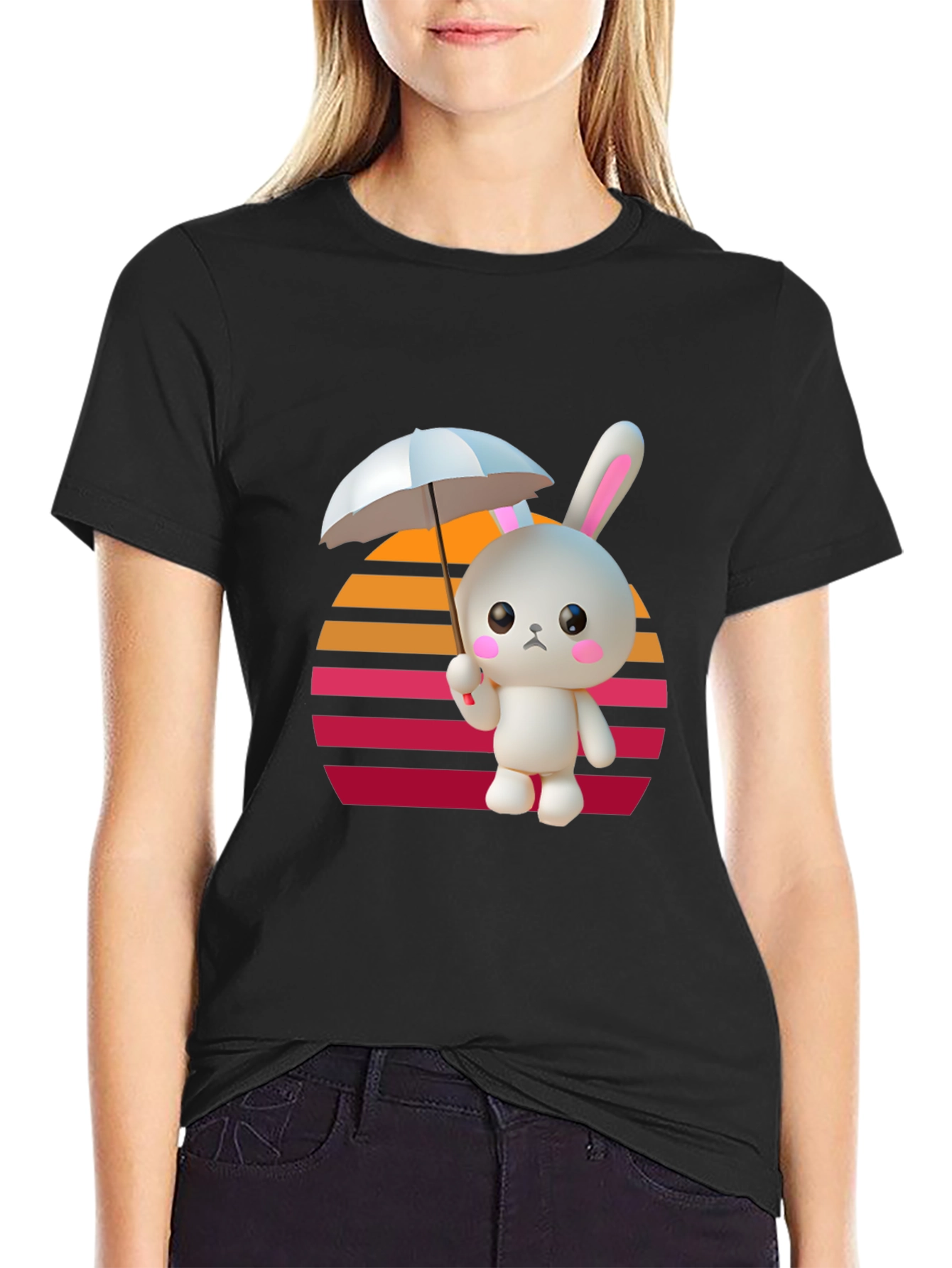 Cute Bunny Graphic T-Shirt