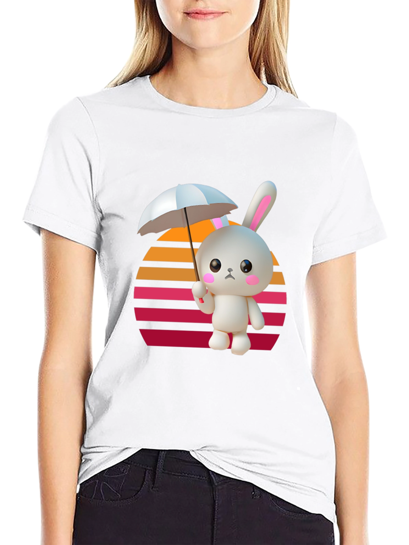 Cute Bunny Graphic T-Shirt