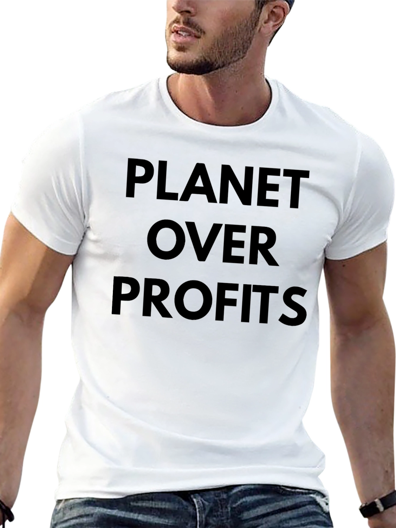 Planet Over Profits Graphic Tee - Eco-Conscious T-Shirt