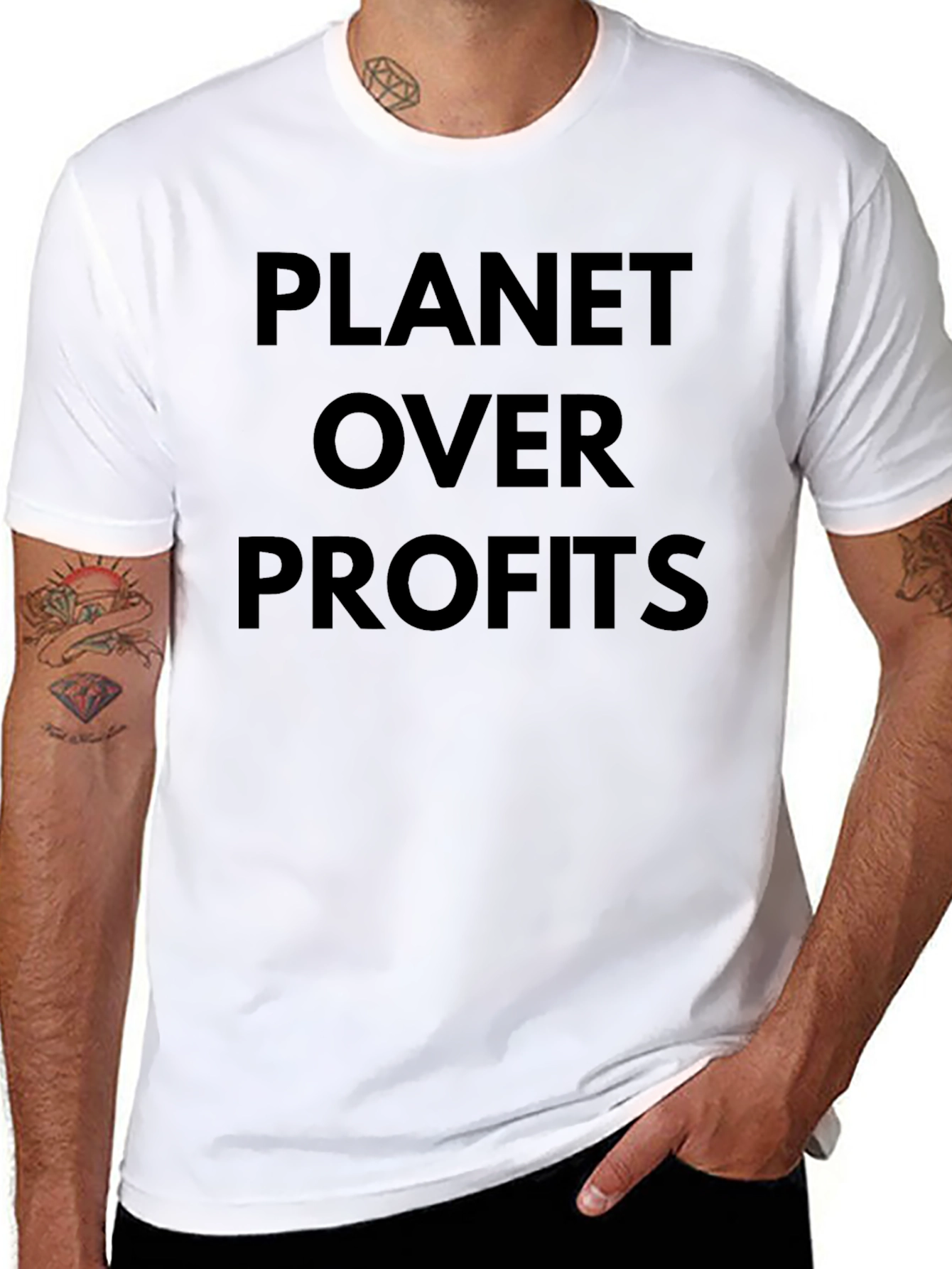 Planet Over Profits Graphic Tee - Eco-Conscious T-Shirt