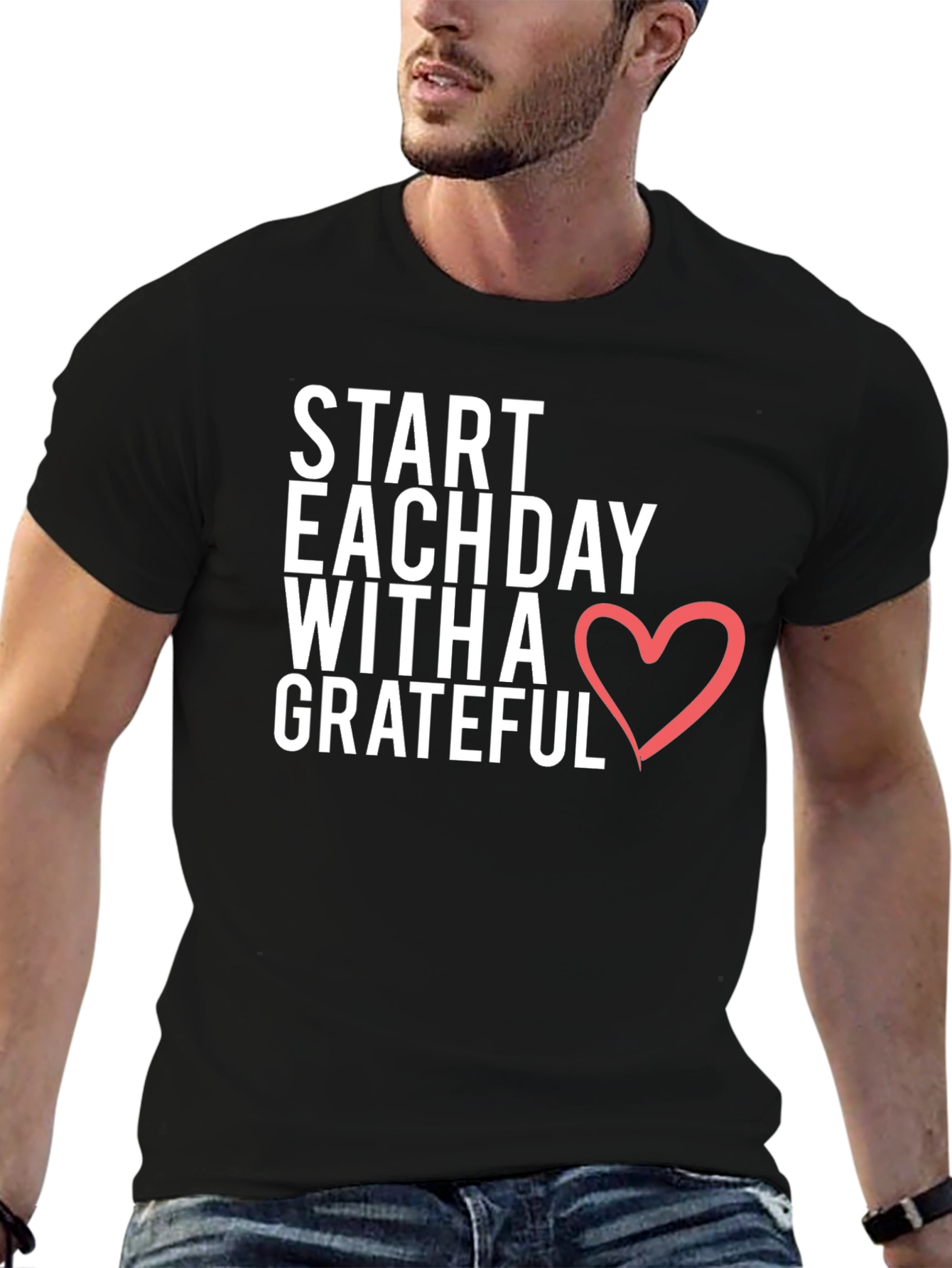 Grateful Heart Black Graphic Tee