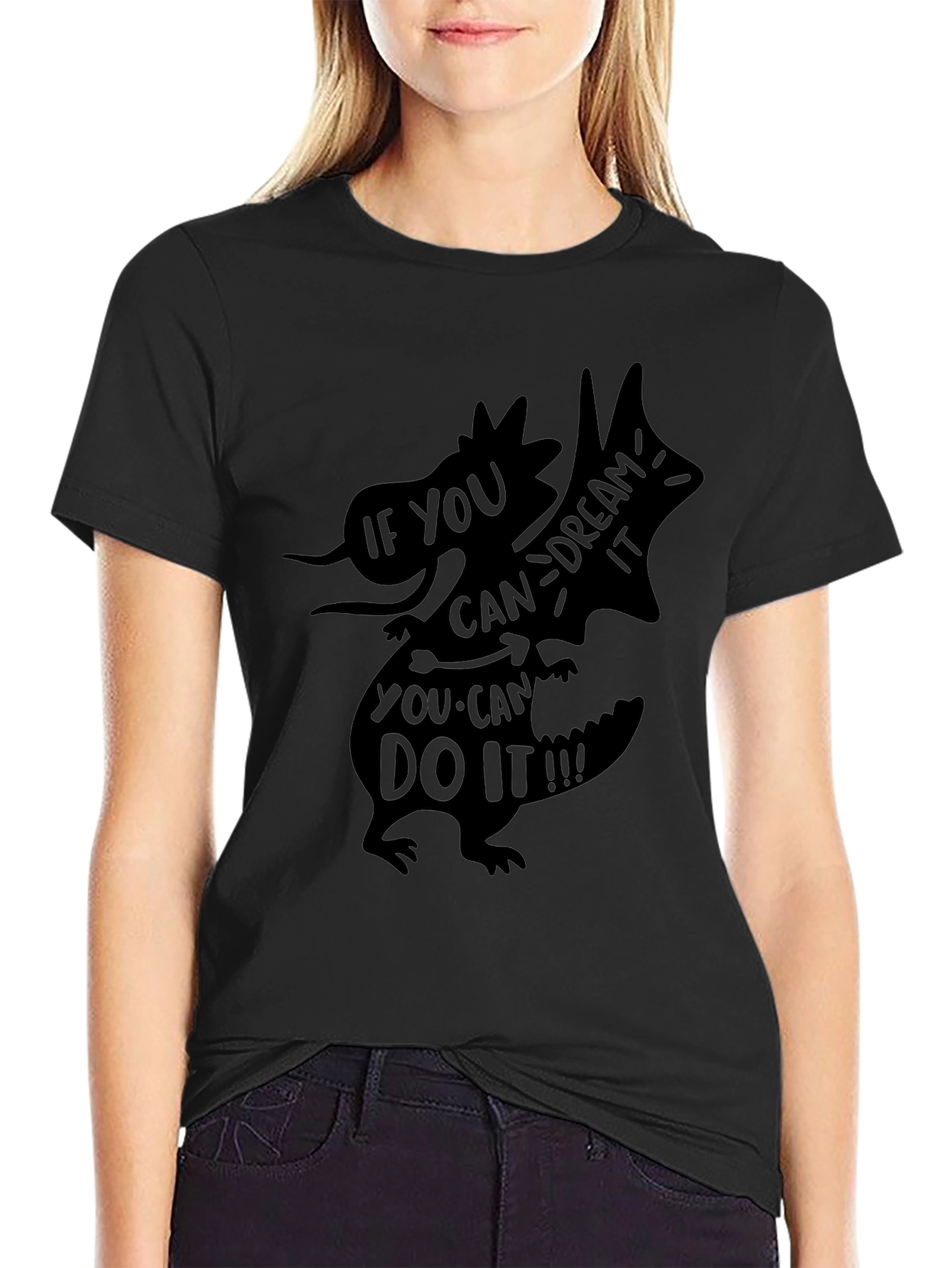 Motivational Dragon Black T-Shirt