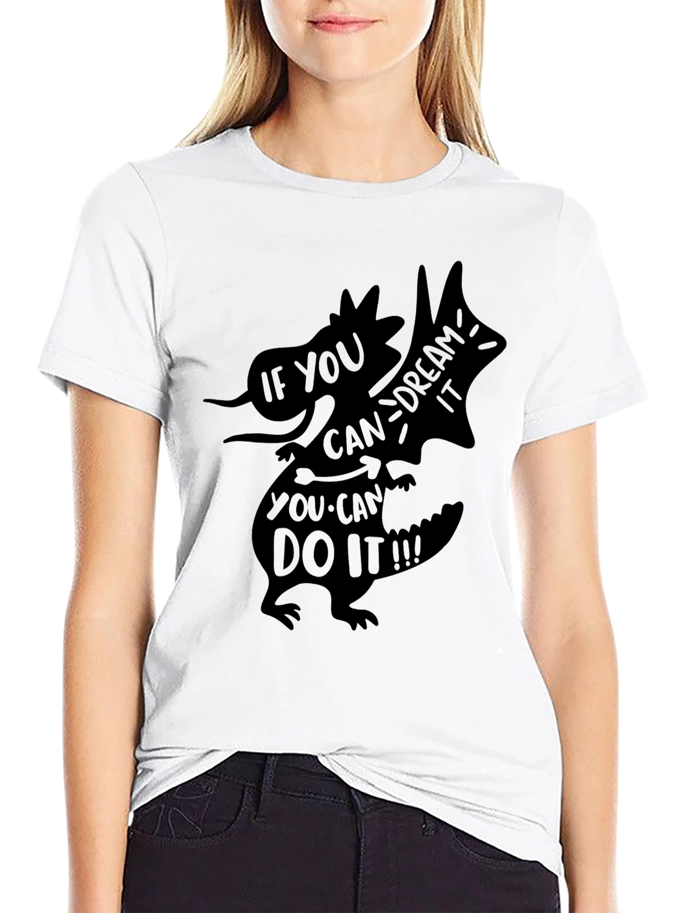 Motivational Dragon Black T-Shirt