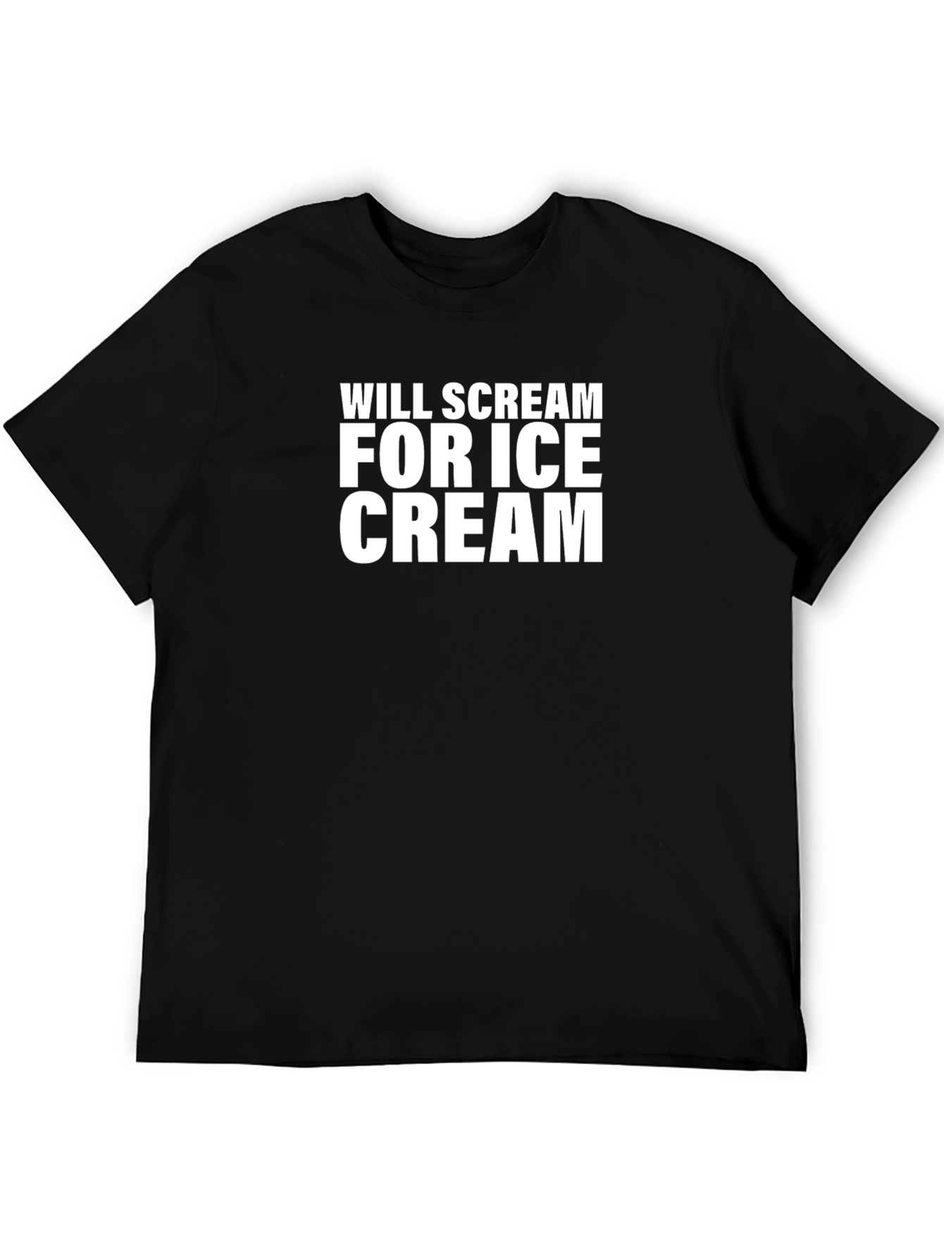 Will Scream For Ice Cream Black T-Shirt