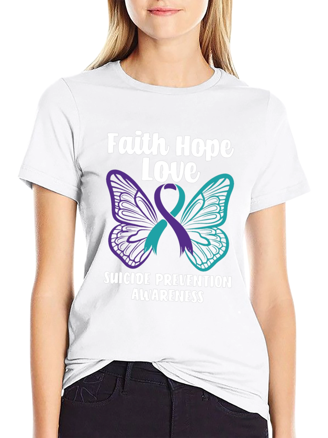 Faith Hope Love Suicide Prevention Awareness T-Shirt