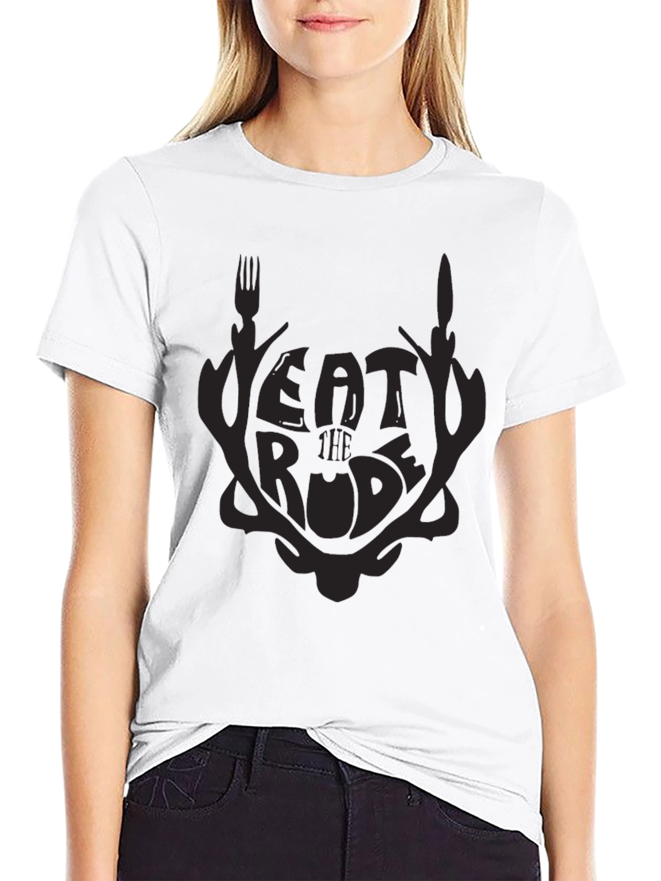 Eat The Rude Black Graphic T-Shirt