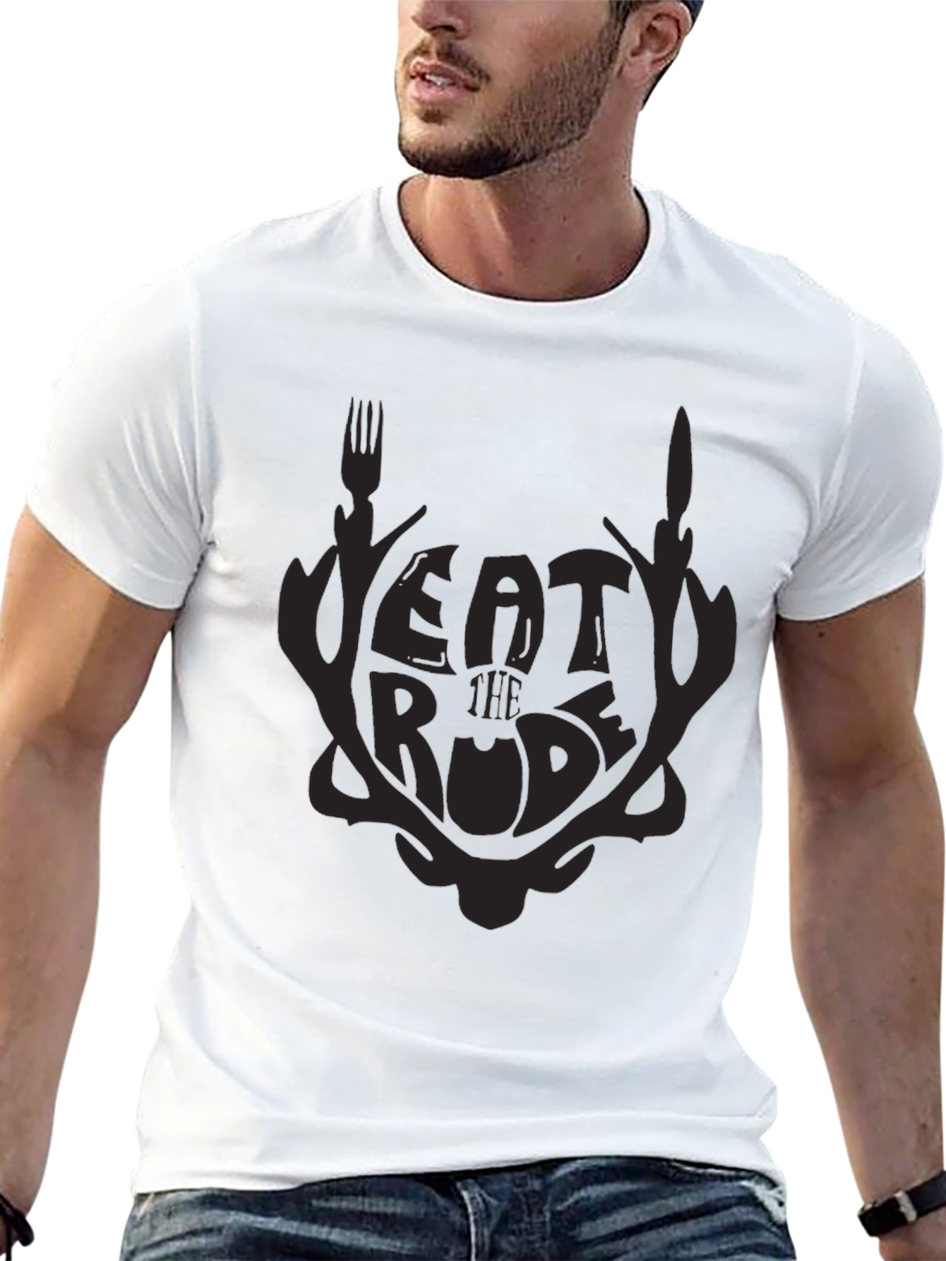 Eat The Rude Black Graphic T-Shirt