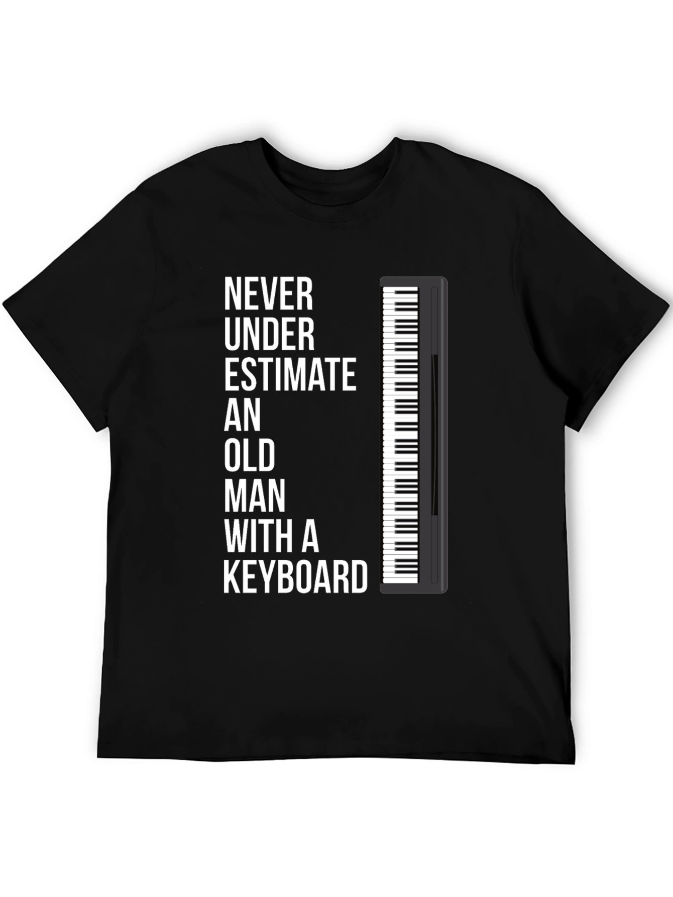 Never Underestimate Old Man Keyboard T-Shirt