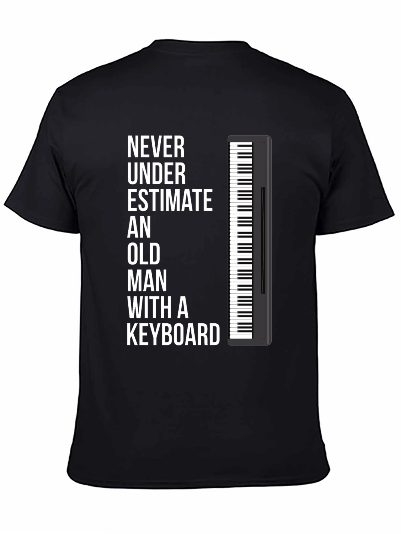 Never Underestimate Old Man Keyboard T-Shirt